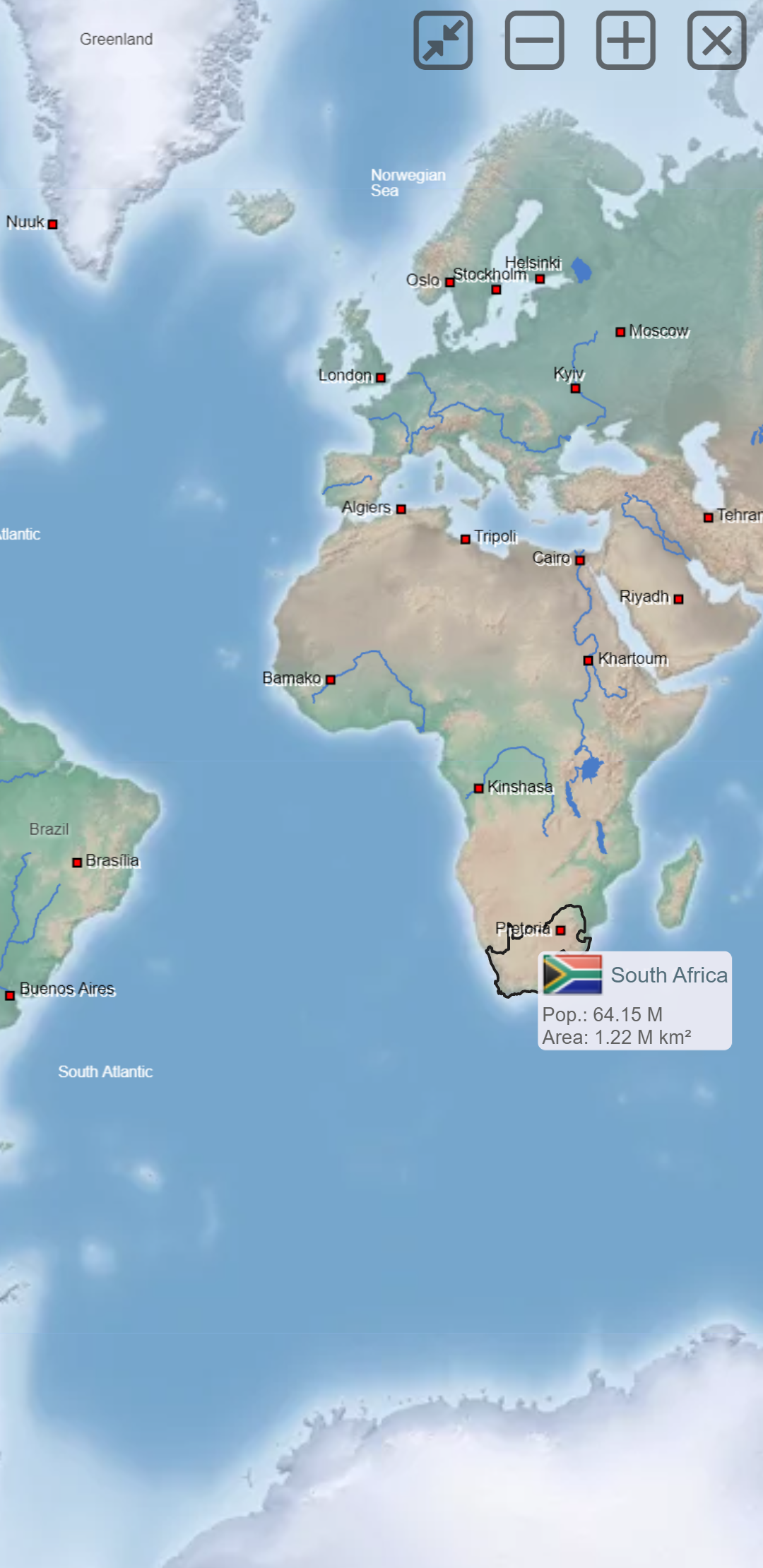 اسکرین شات 1 برنامه World atlas & world map MxGeo