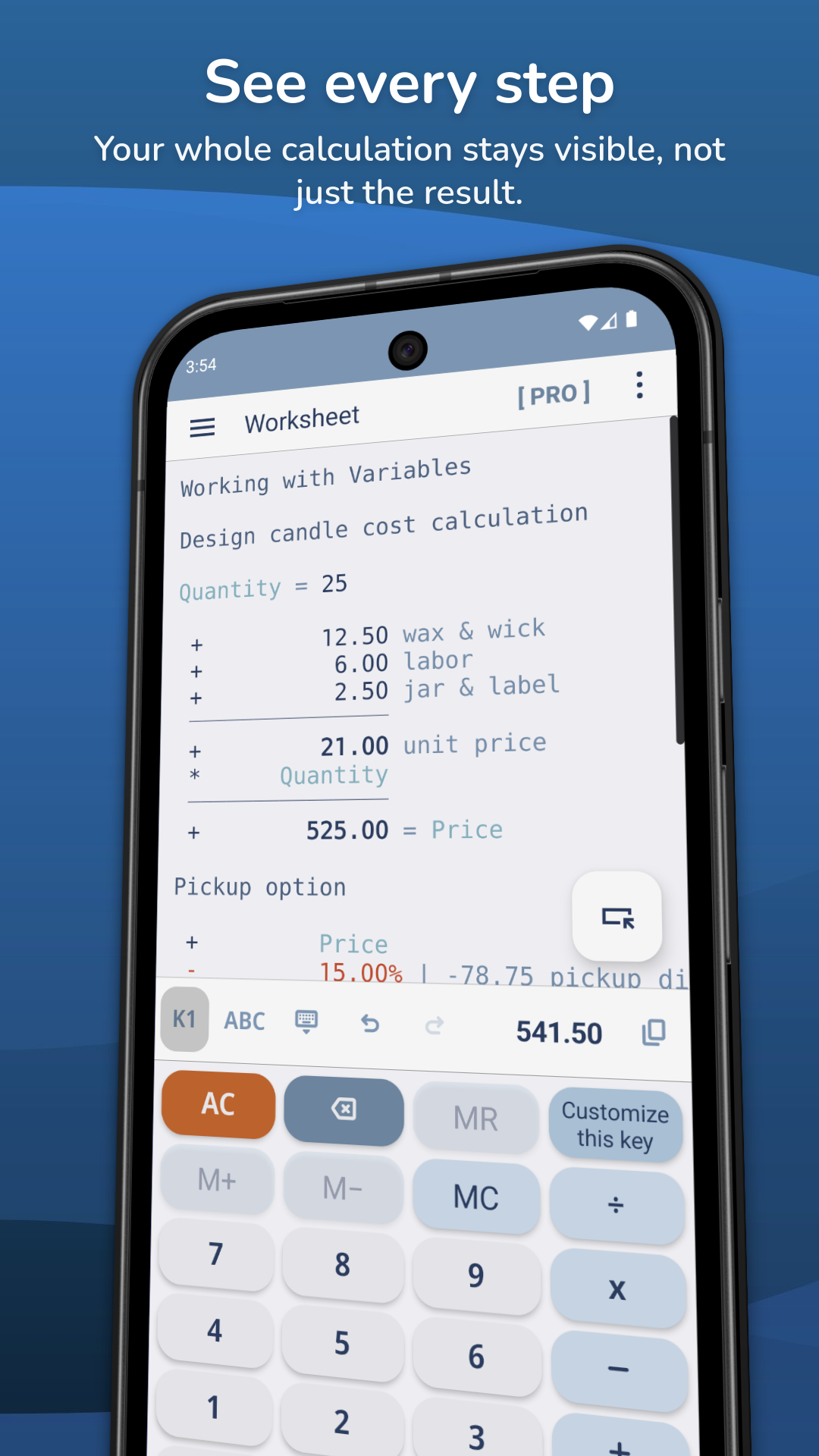 اسکرین شات 1 برنامه CalcTape Calculator with Tape