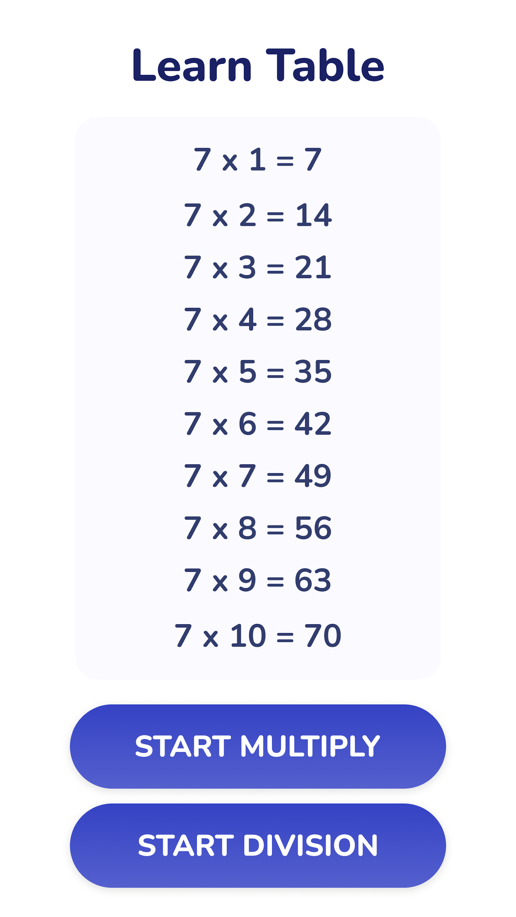 اسکرین شات 2 بازی Multiplication Games Math quiz