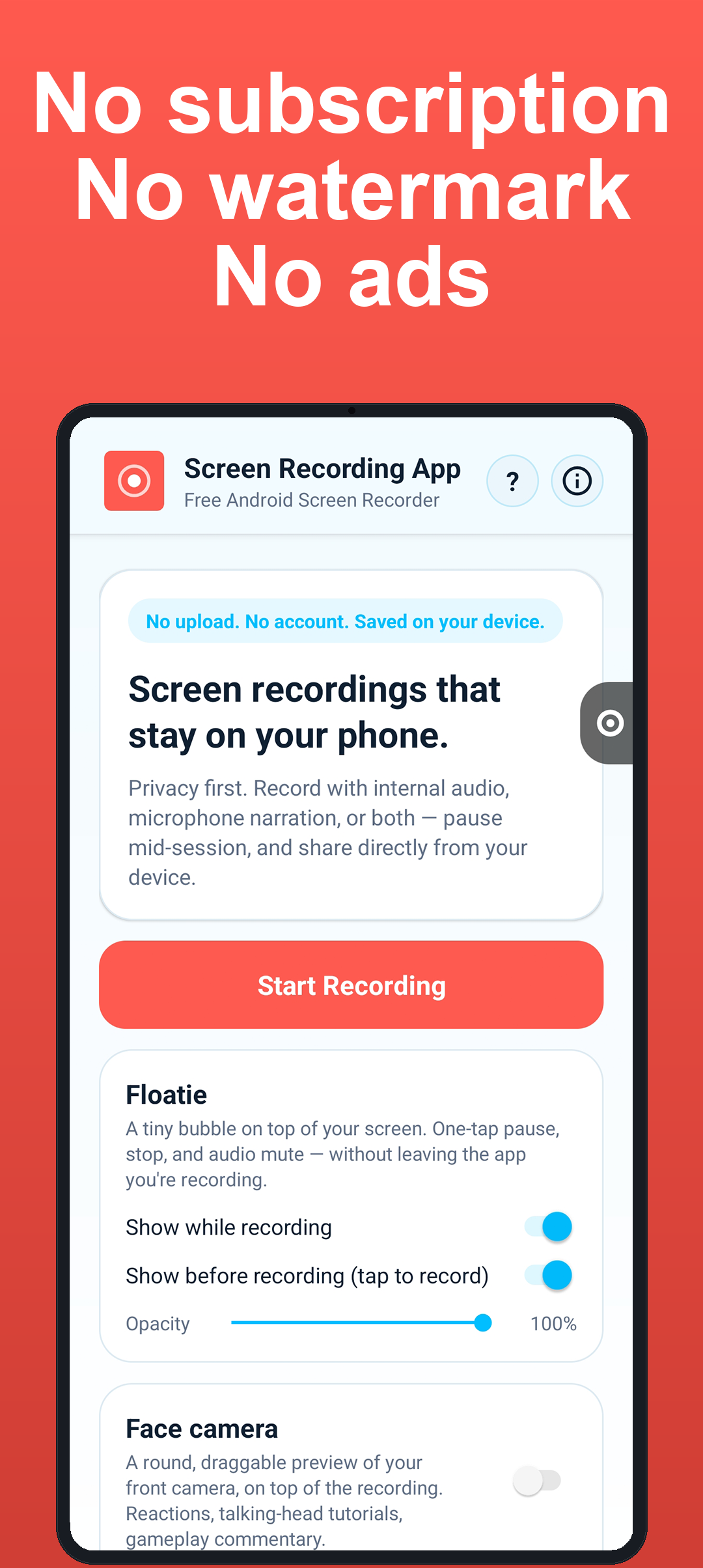 اسکرین شات 2 برنامه Screen Recording App