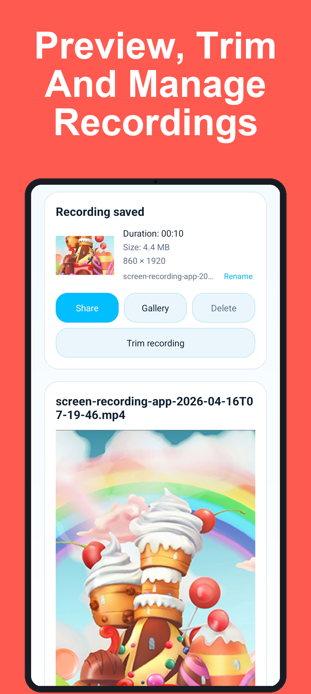 اسکرین شات 3 برنامه Screen Recording App