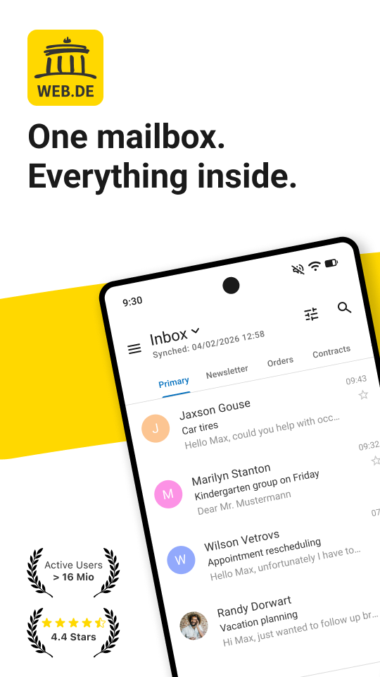 اسکرین شات 1 برنامه WEB.DE Mail & Cloud