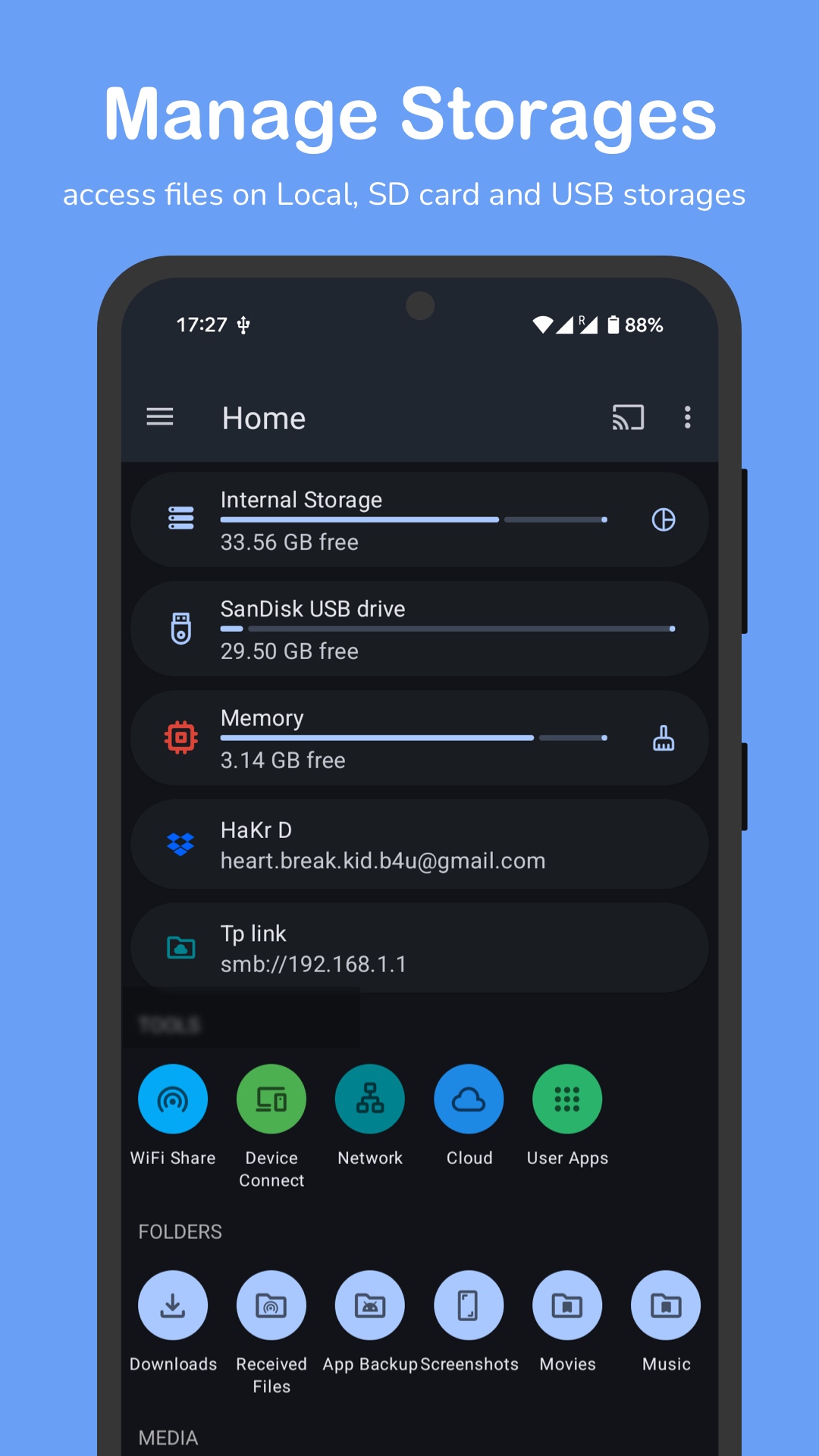 اسکرین شات 2 برنامه AnExplorer Share File Manager