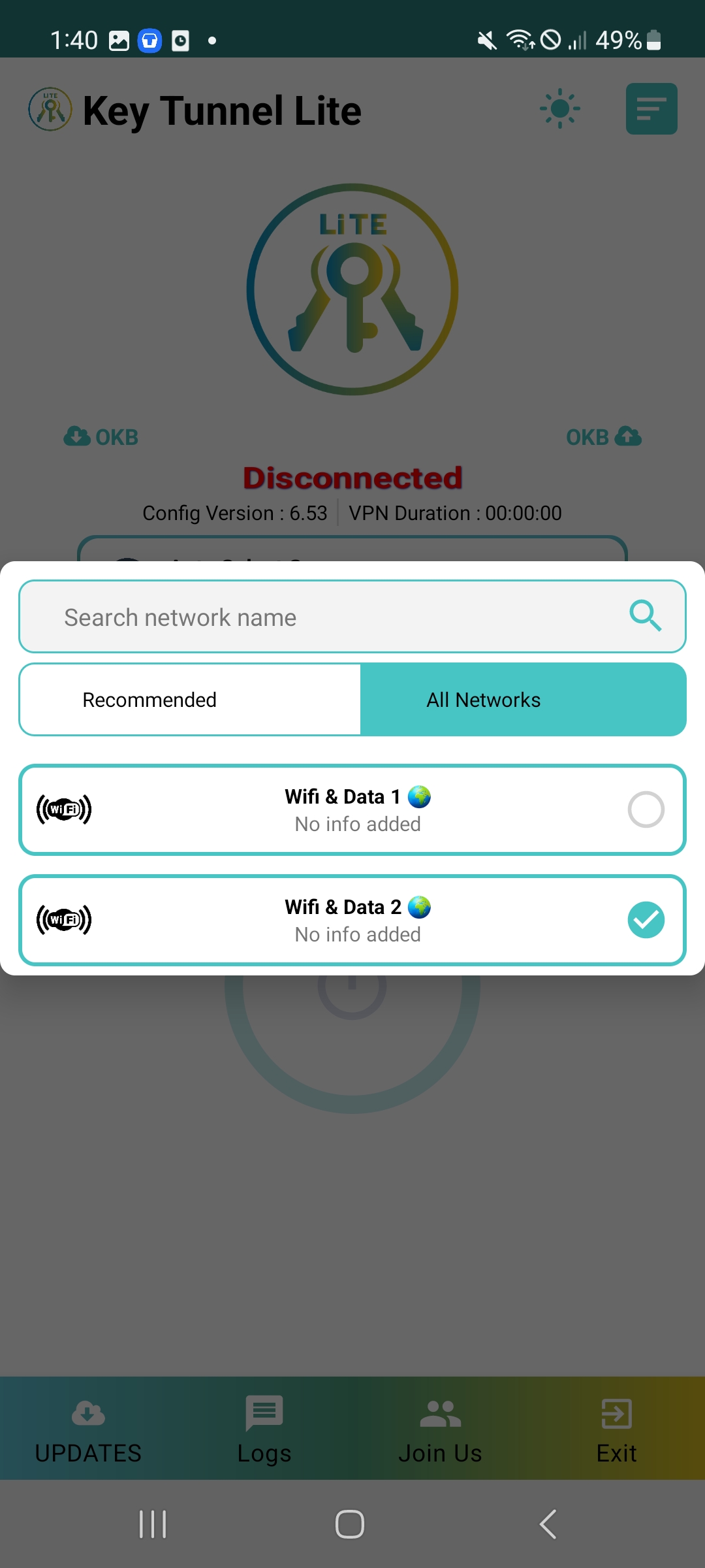 اسکرین شات 5 برنامه Key Tunnel Lite