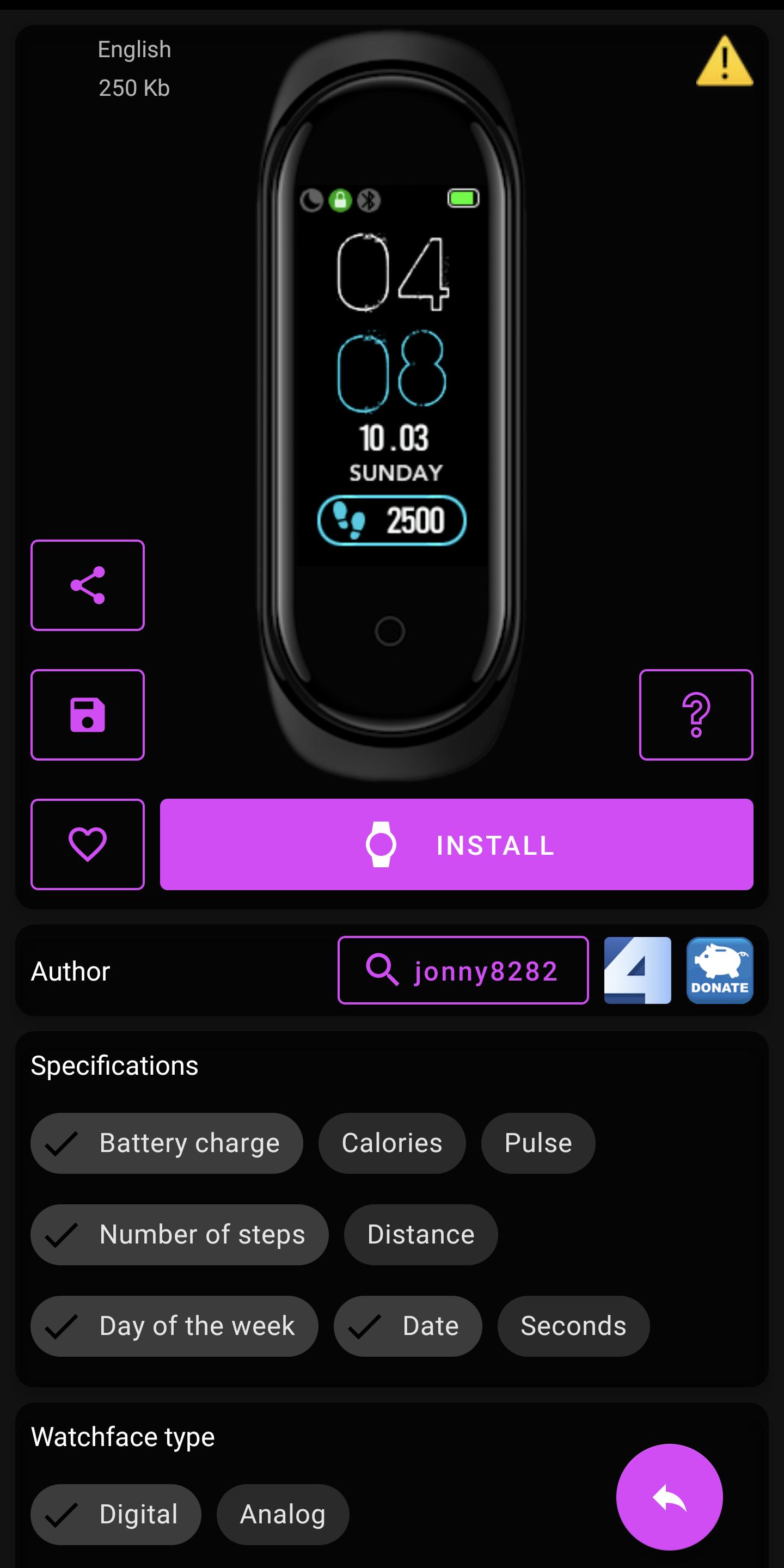 اسکرین شات 4 برنامه Mi Band 4 WatchFaces