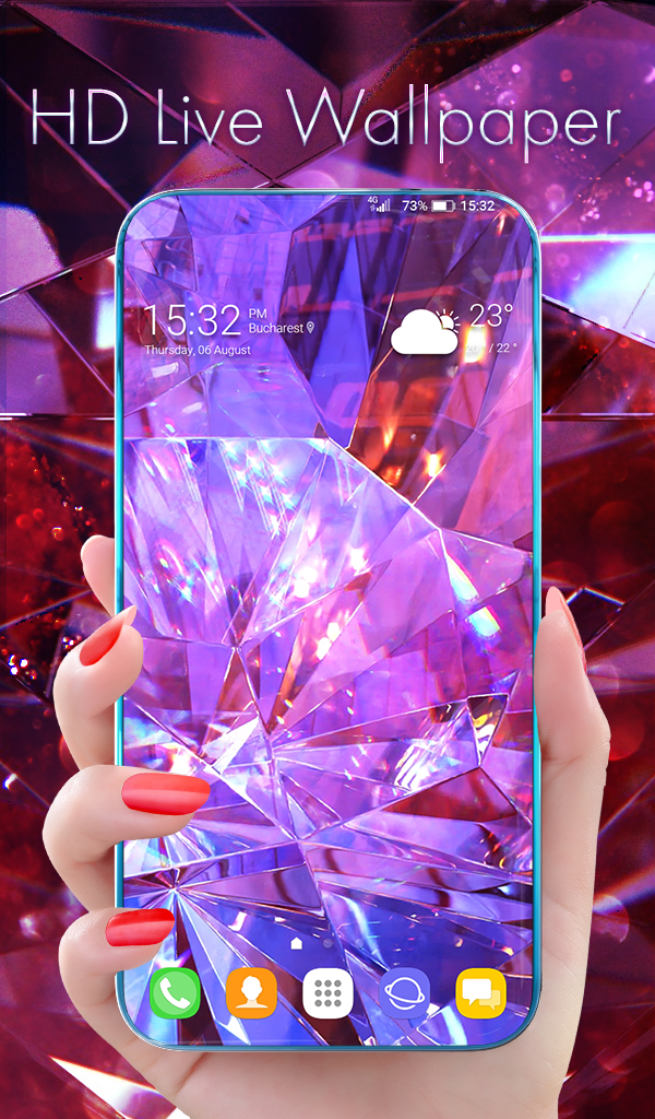 اسکرین شات 1 برنامه Diamond Wallpaper HD For Girls