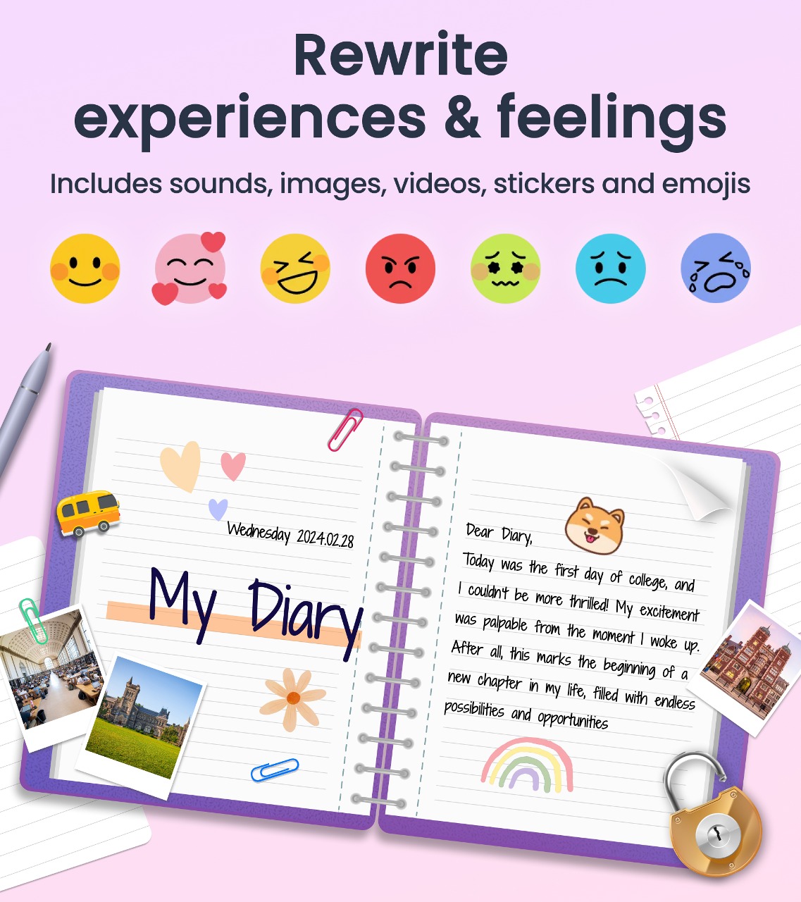اسکرین شات 1 برنامه My Diary - journal diary