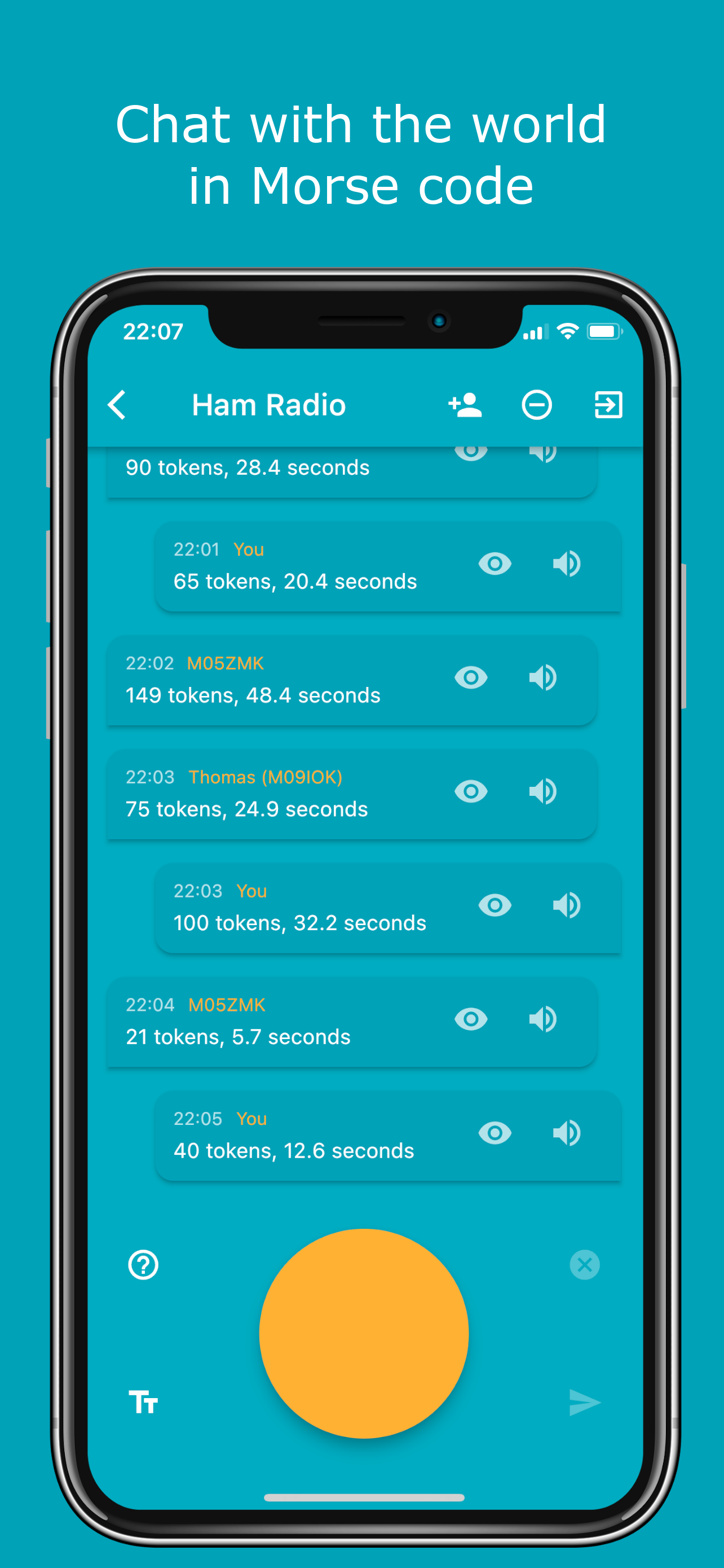 اسکرین شات 1 برنامه Morse Chat: Talk in Morse Code