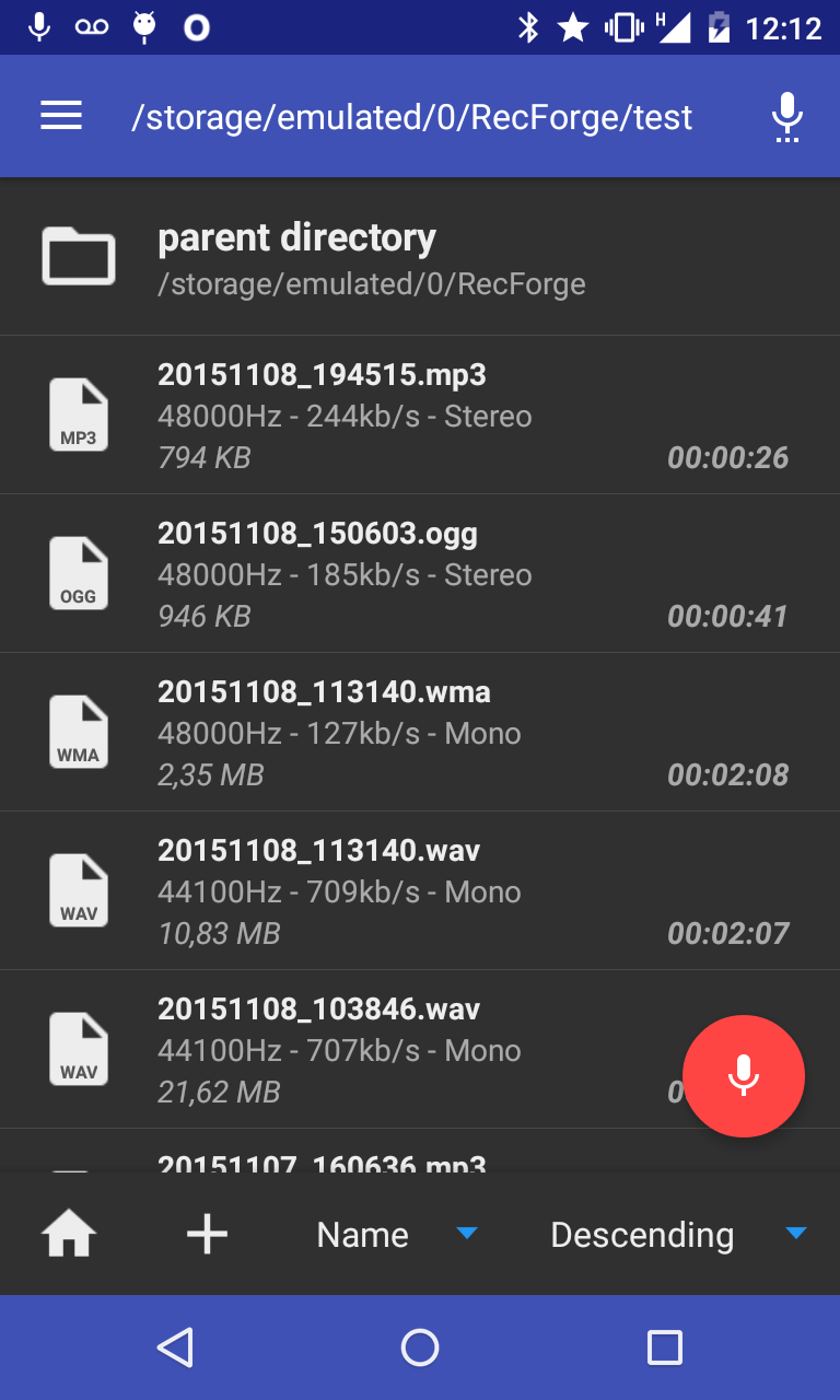 اسکرین شات 5 برنامه RecForge II: Voice Recorder