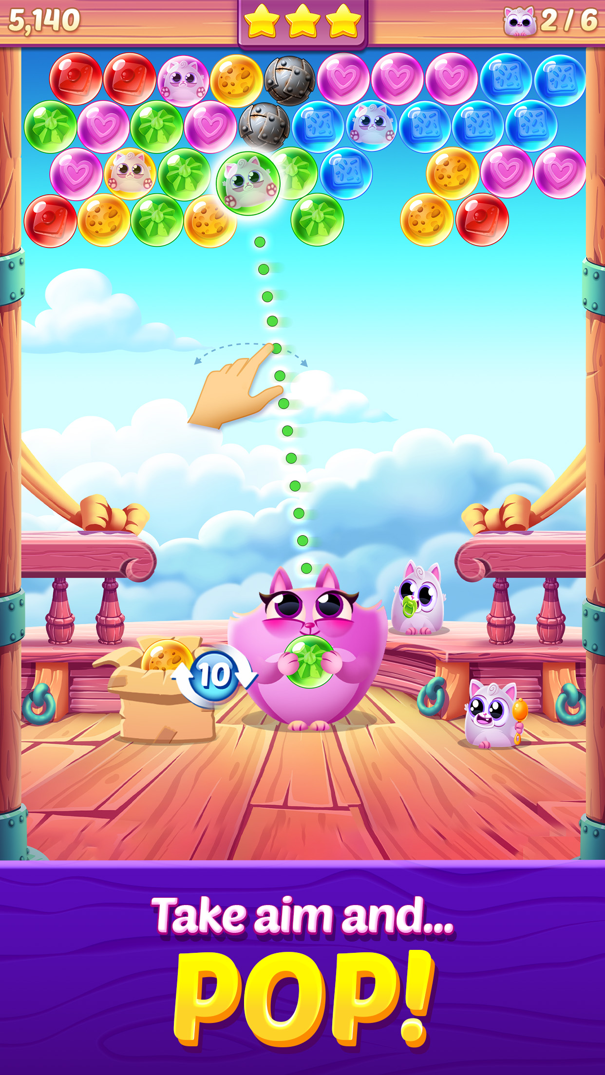 اسکرین شات 3 بازی Cookie Cats Pop - Bubble Pop