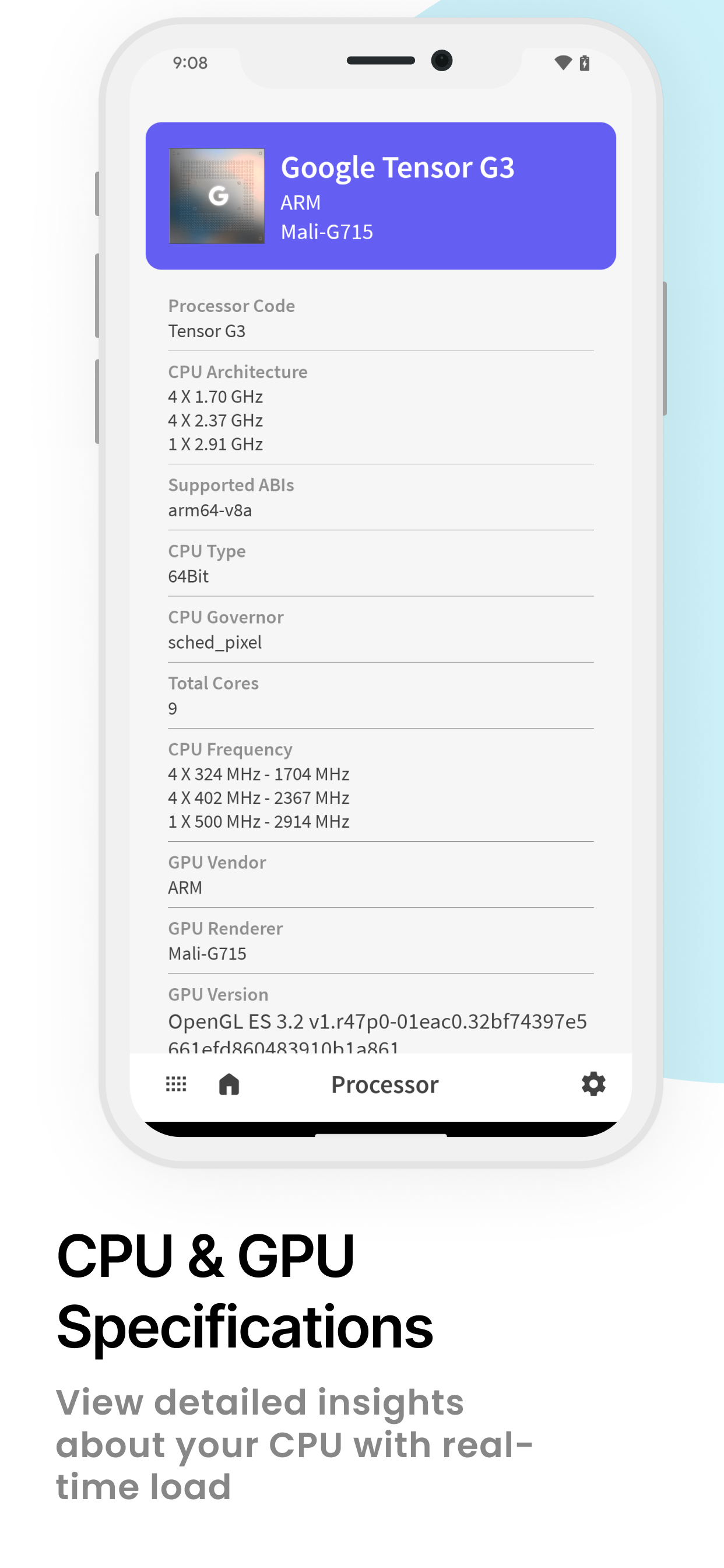 اسکرین شات 3 برنامه Device Info: System & CPU Info