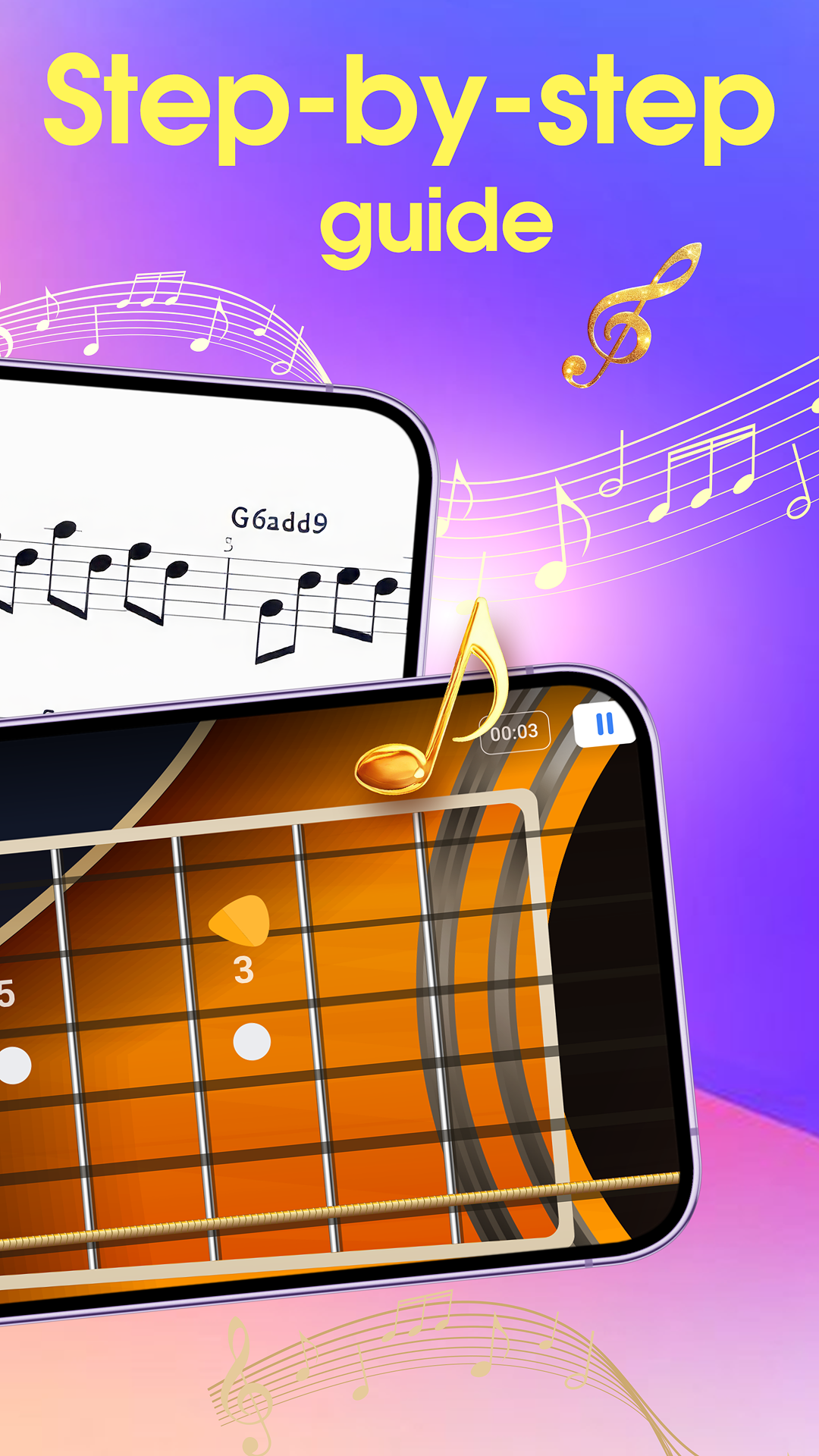 اسکرین شات 3 برنامه Learn guitar: Guitar simulator