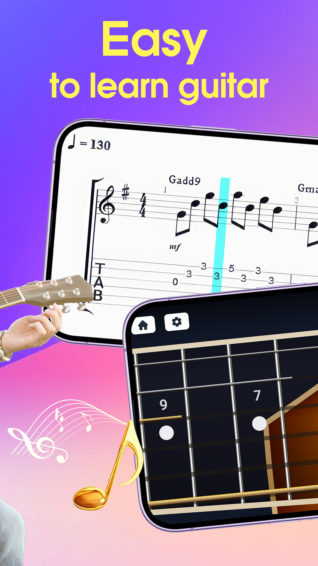 اسکرین شات 2 برنامه Learn guitar: Guitar simulator