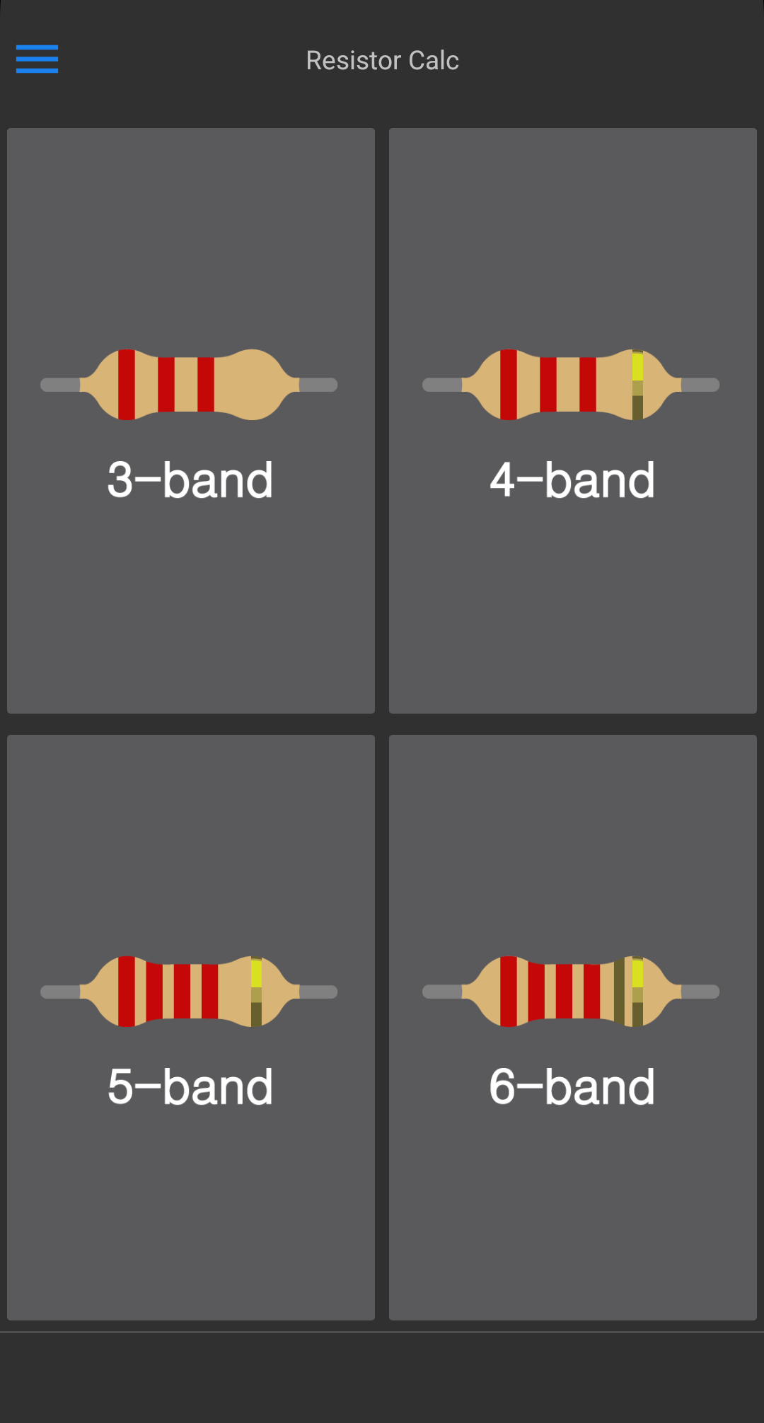 اسکرین شات 1 برنامه Resistor calculator