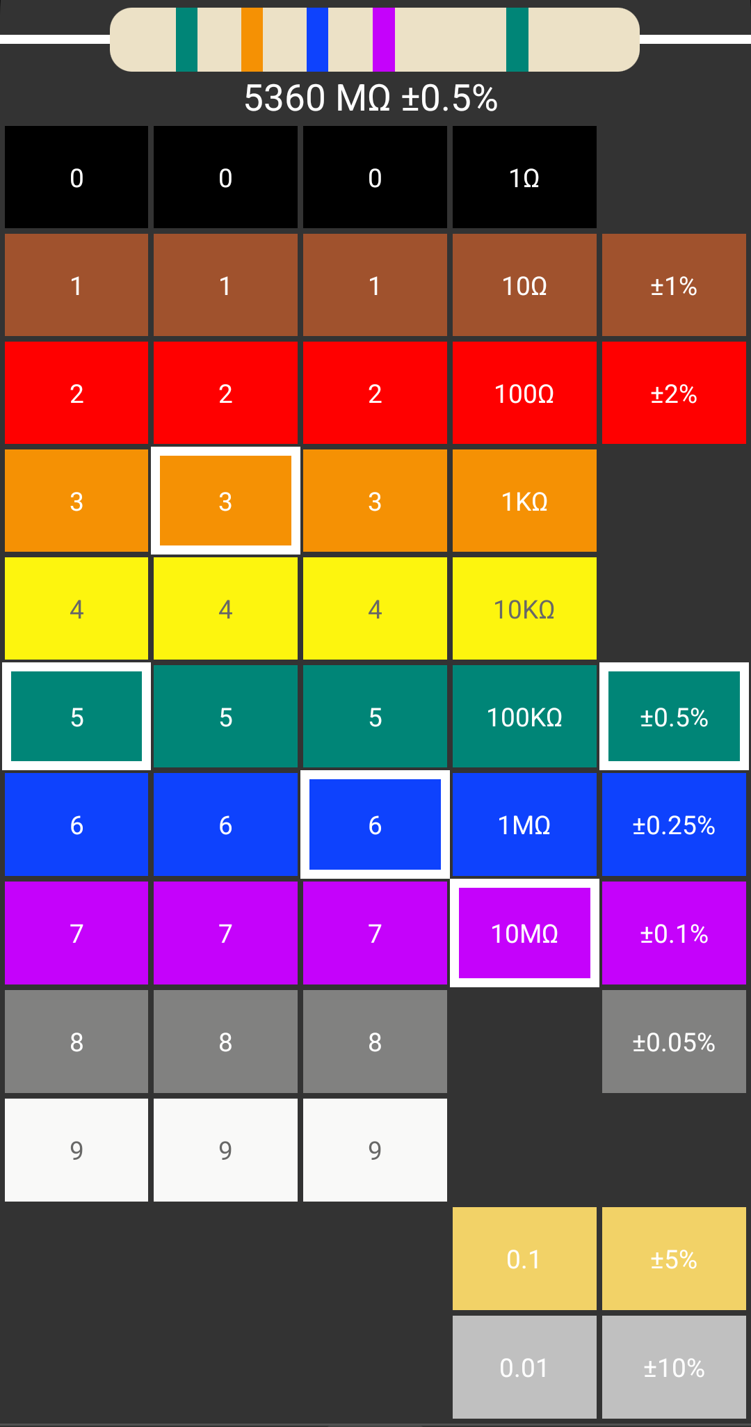 اسکرین شات 2 برنامه Resistor calculator