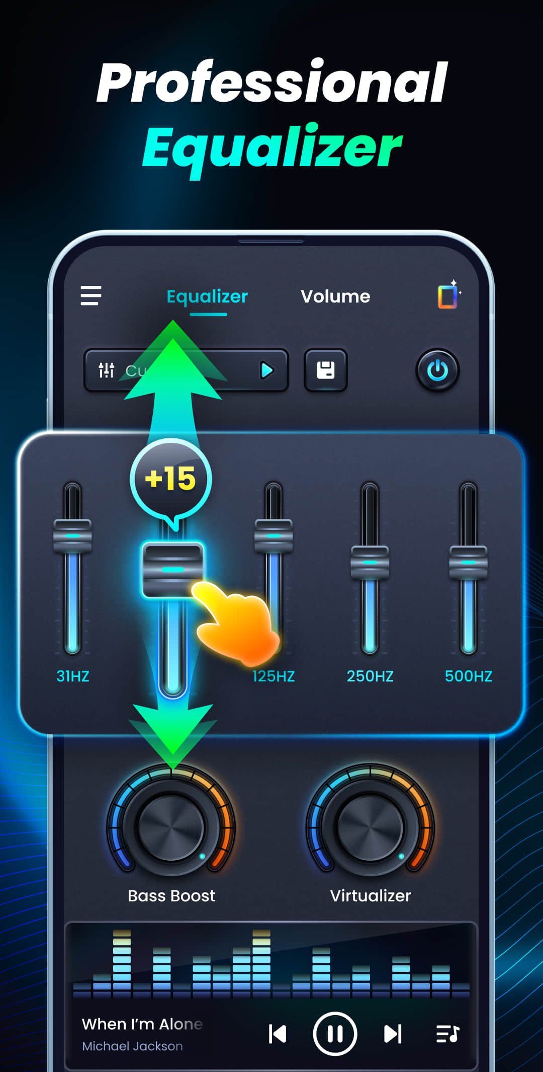 اسکرین شات 2 برنامه Volume Bass Booster, Equalizer