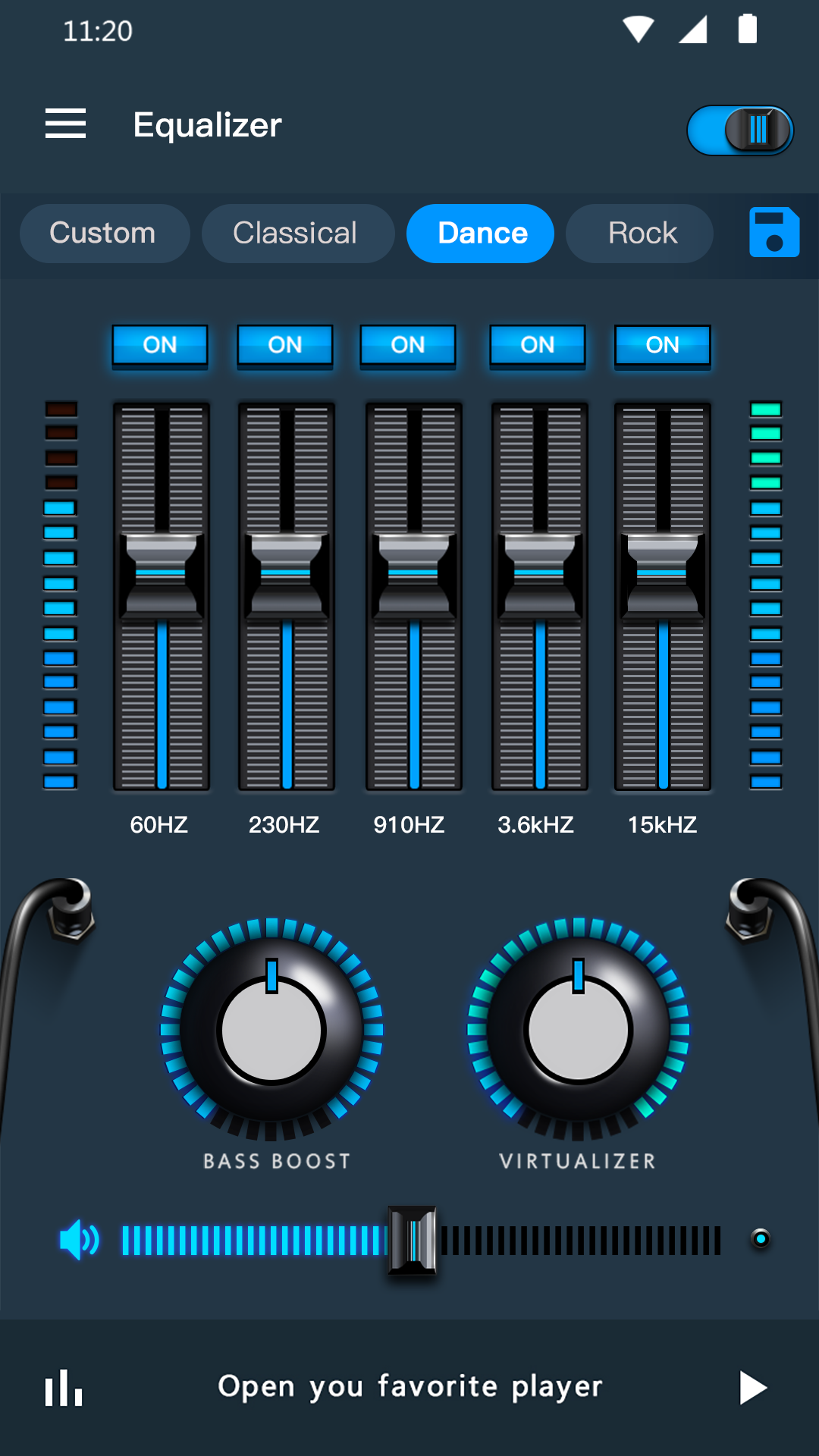 اسکرین شات 3 برنامه Music Equalizer - Bass Booster