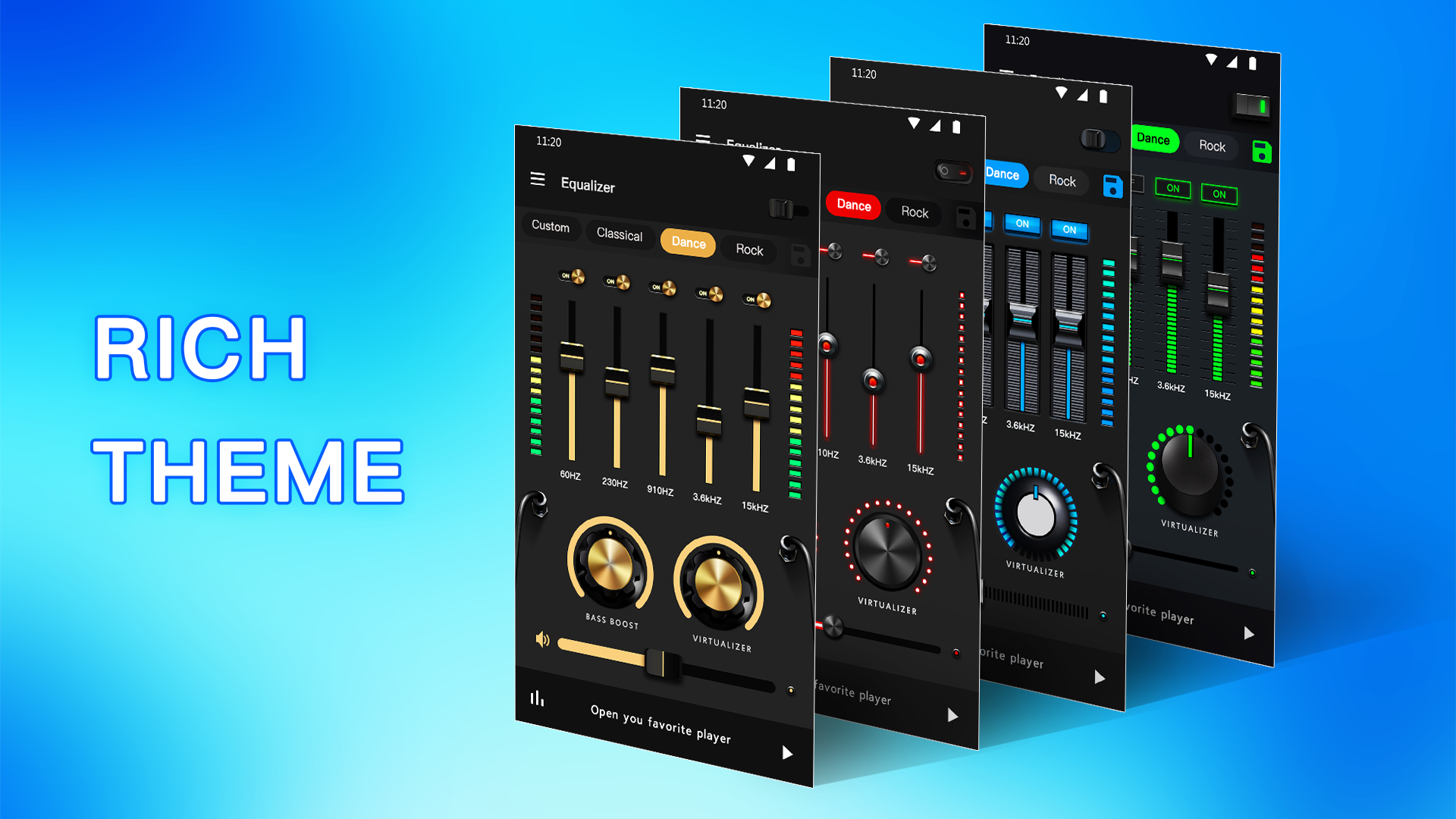 اسکرین شات 1 برنامه Music Equalizer - Bass Booster