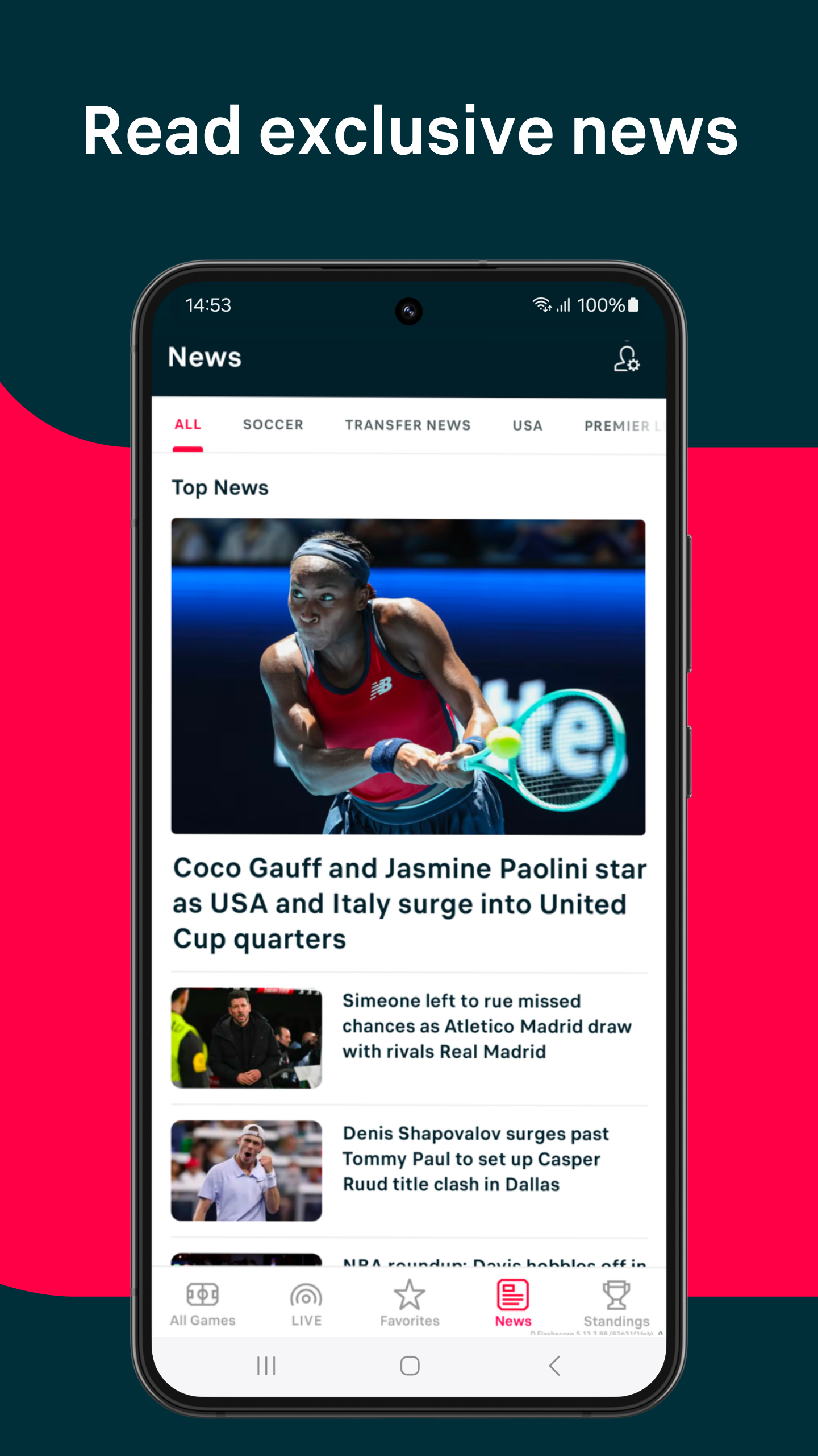 اسکرین شات 2 برنامه Flashscore: Scores & News