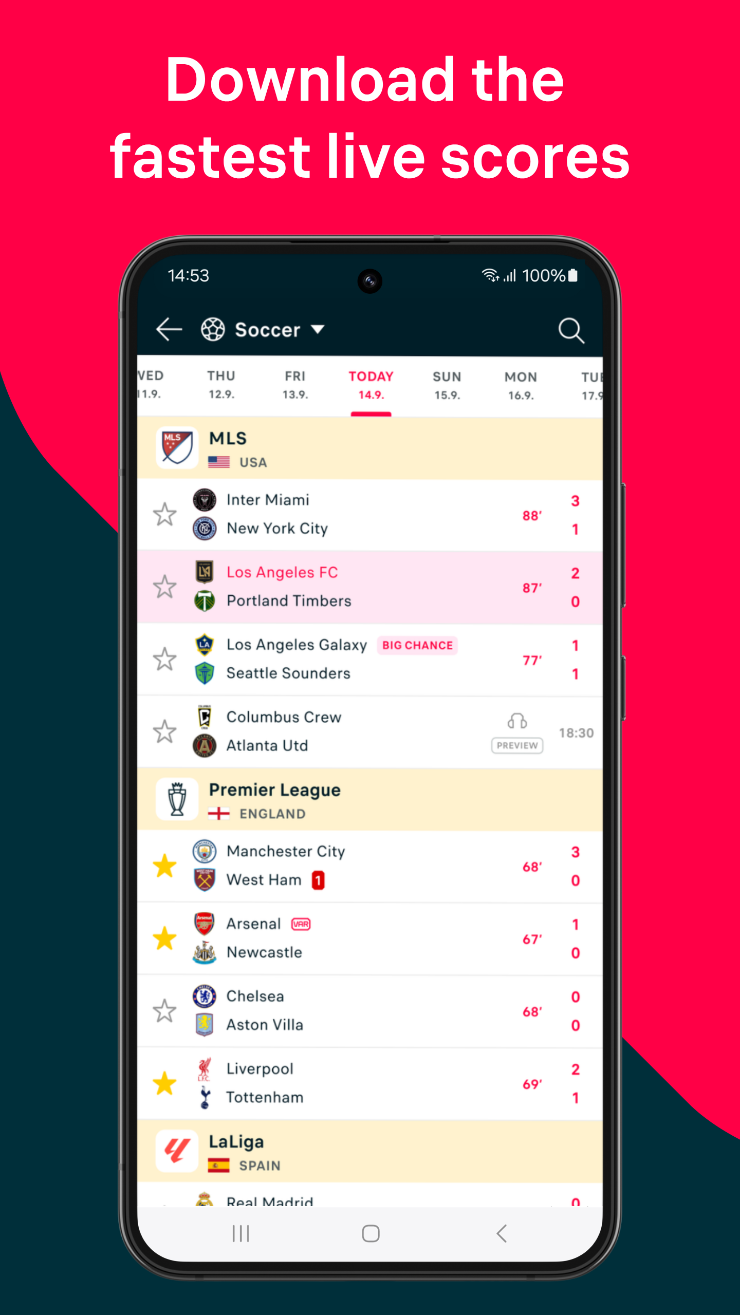 اسکرین شات 1 برنامه Flashscore: Scores & News