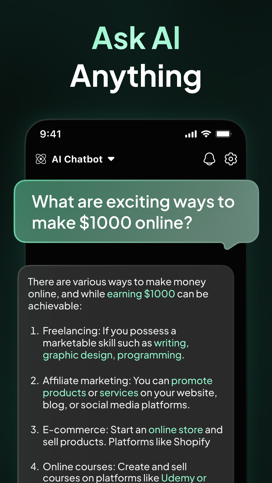 اسکرین شات 2 برنامه Ask Me Anything - AI Chatbot