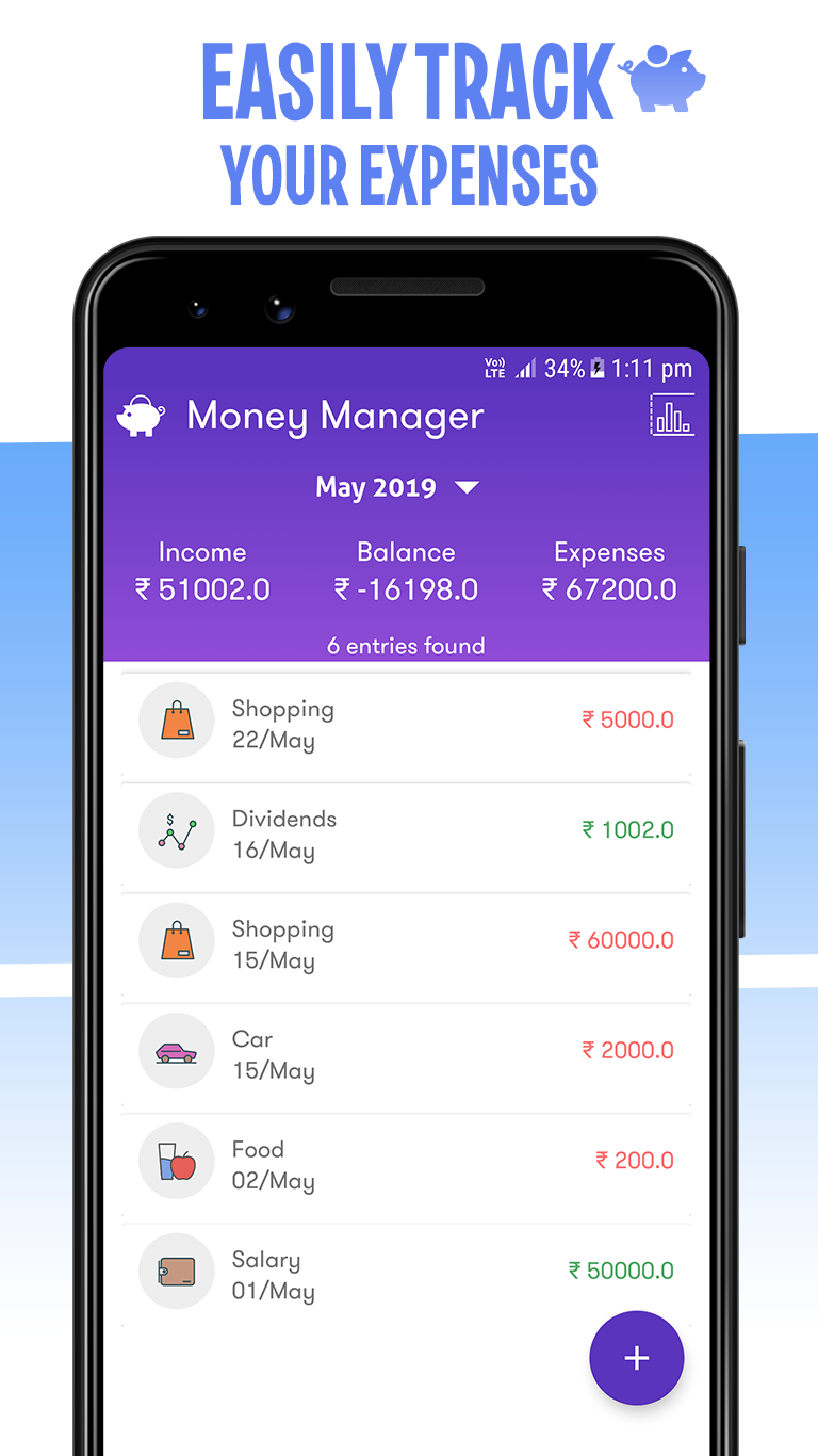 اسکرین شات 1 برنامه Money Manager : Expense Tracke