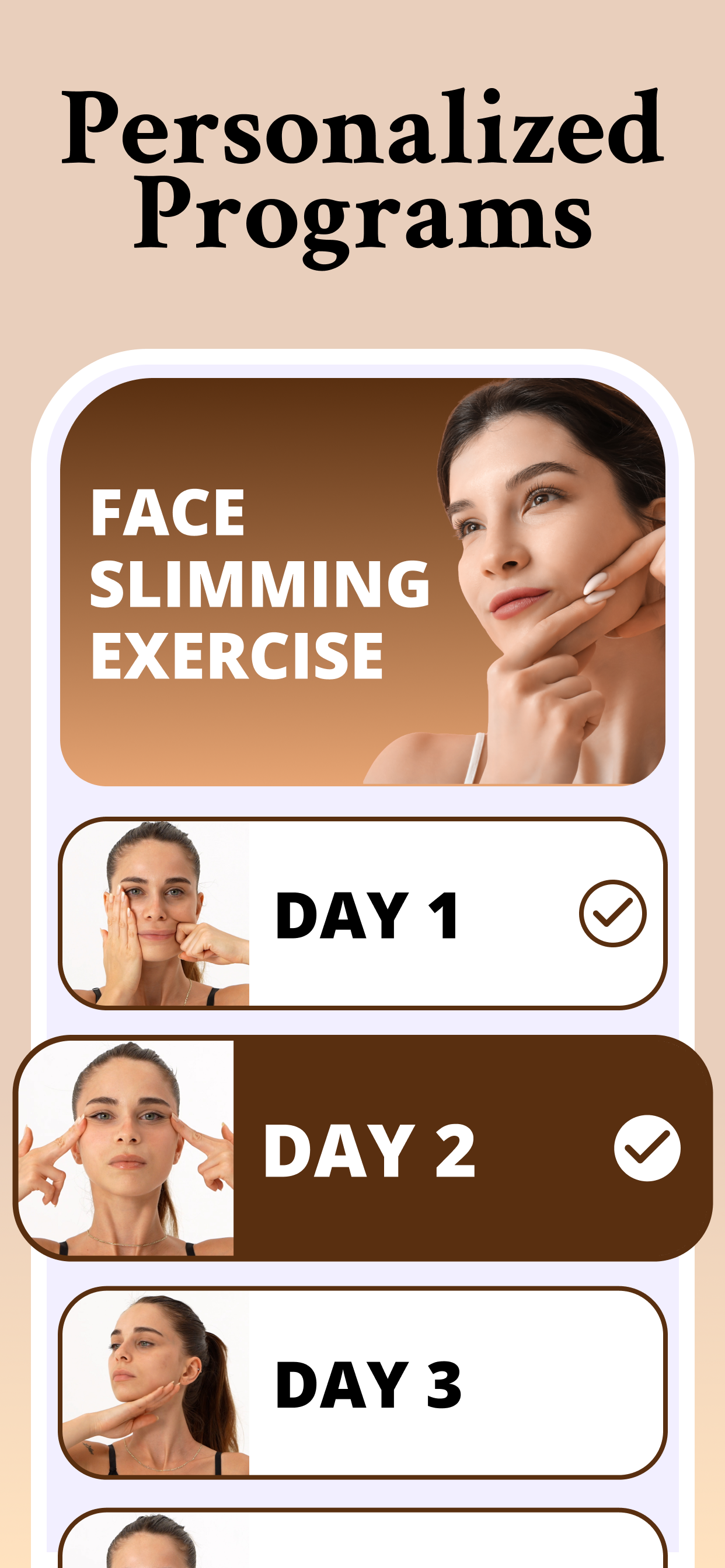 اسکرین شات 2 برنامه Face Yoga & Facial Exercises