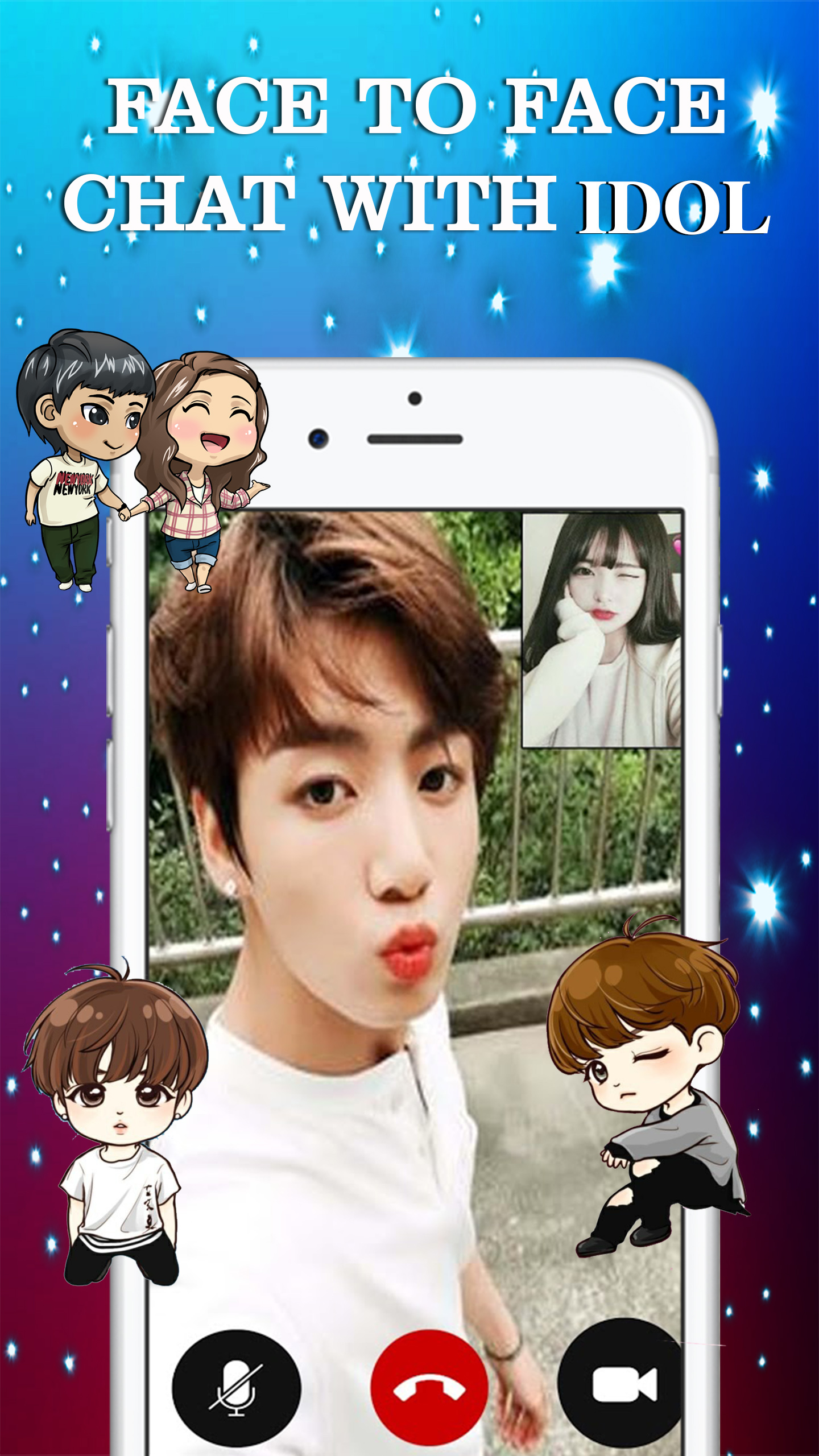اسکرین شات 2 برنامه idol Call You: Fake Video Call