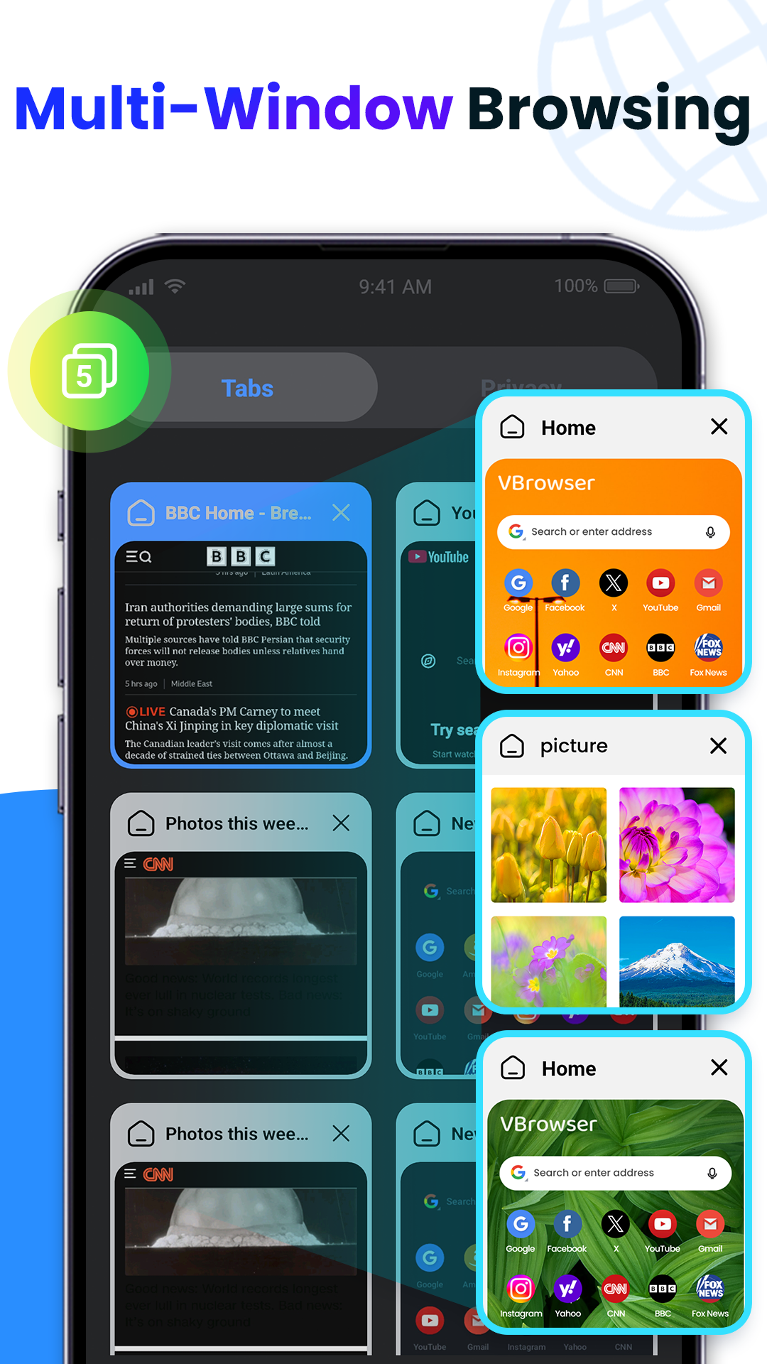 اسکرین شات 5 برنامه Web Browser - Fast & Private