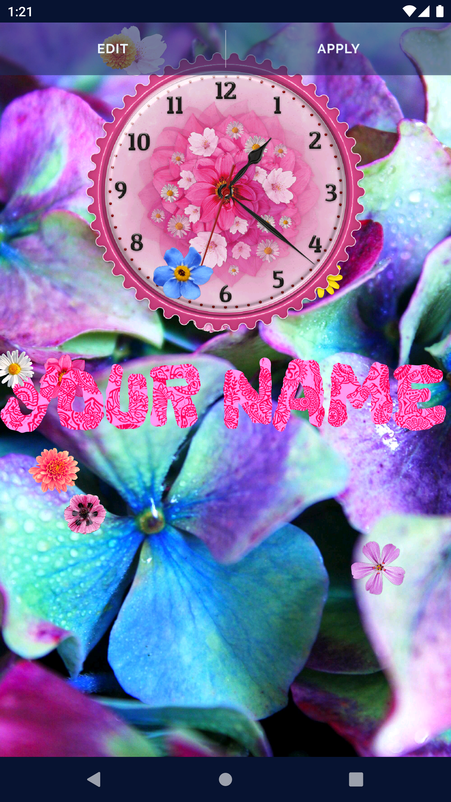 اسکرین شات 2 برنامه Flower Live Wallpaper Clock 4K