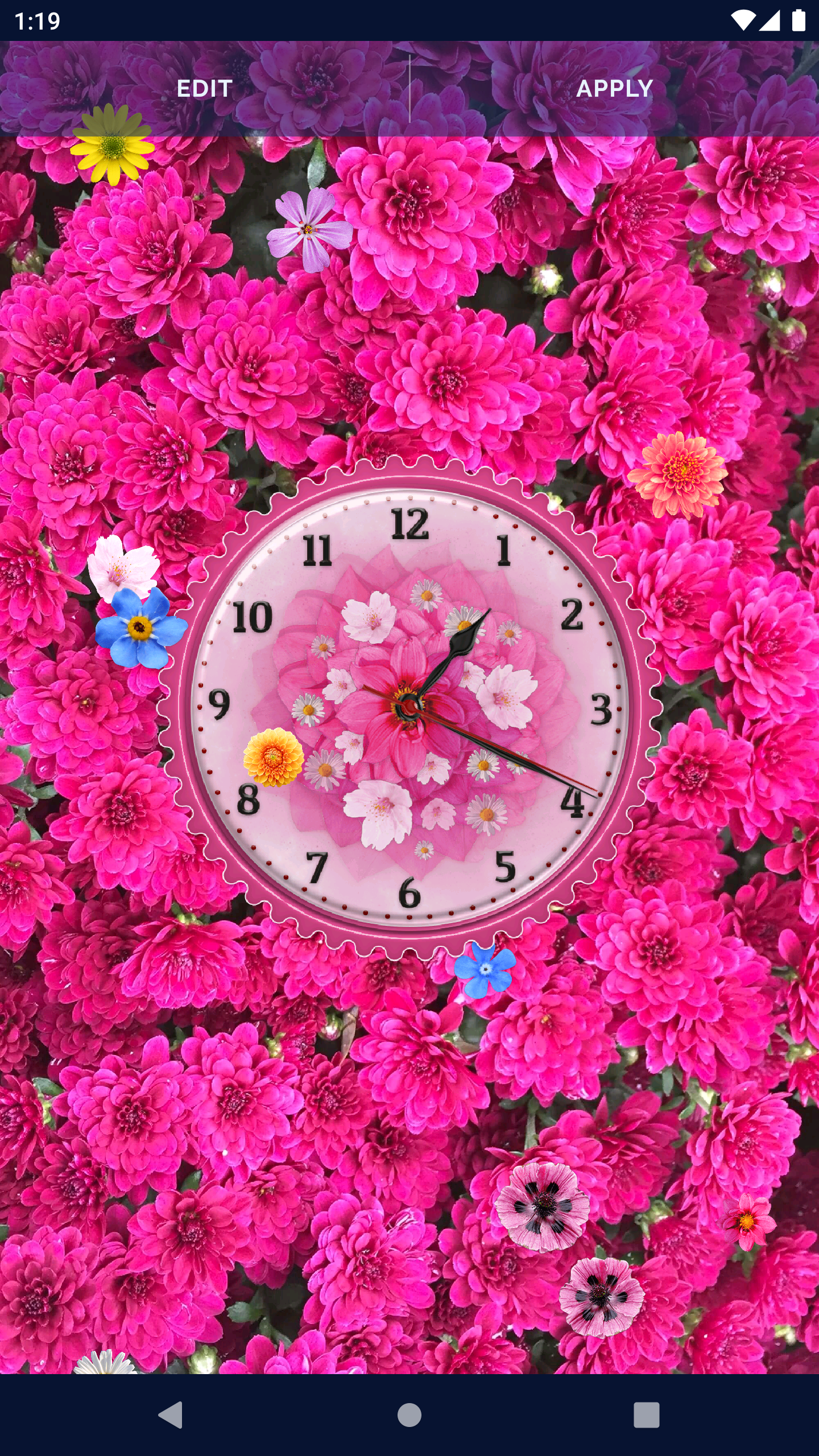 اسکرین شات 5 برنامه Flower Live Wallpaper Clock 4K