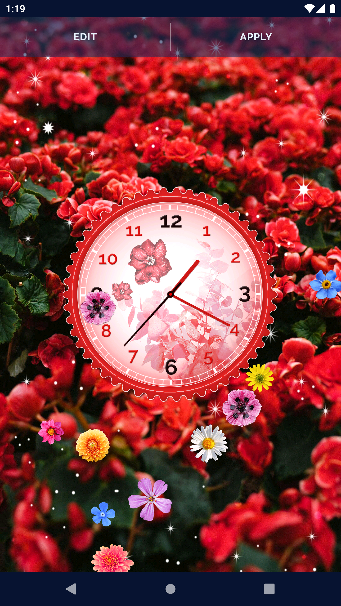 اسکرین شات 7 برنامه Flower Live Wallpaper Clock 4K