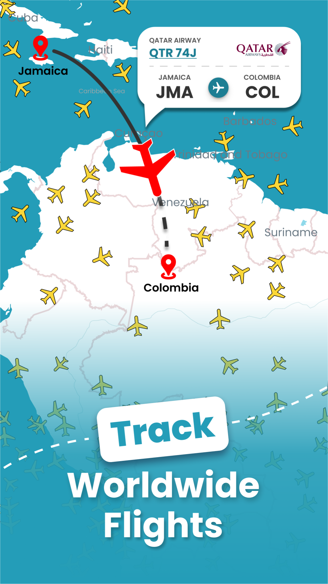 اسکرین شات 1 برنامه Flymat: Live Flight Tracker