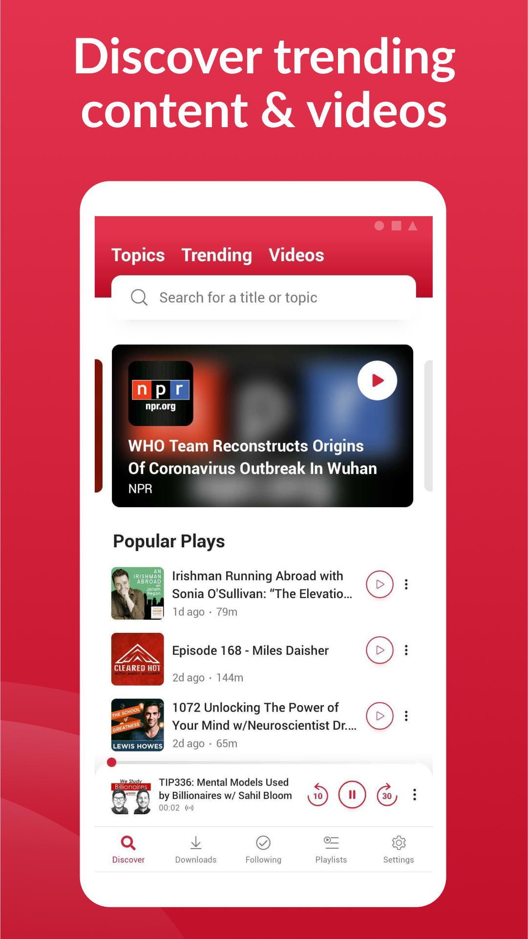 اسکرین شات 5 برنامه Offline Podcast App: Player FM