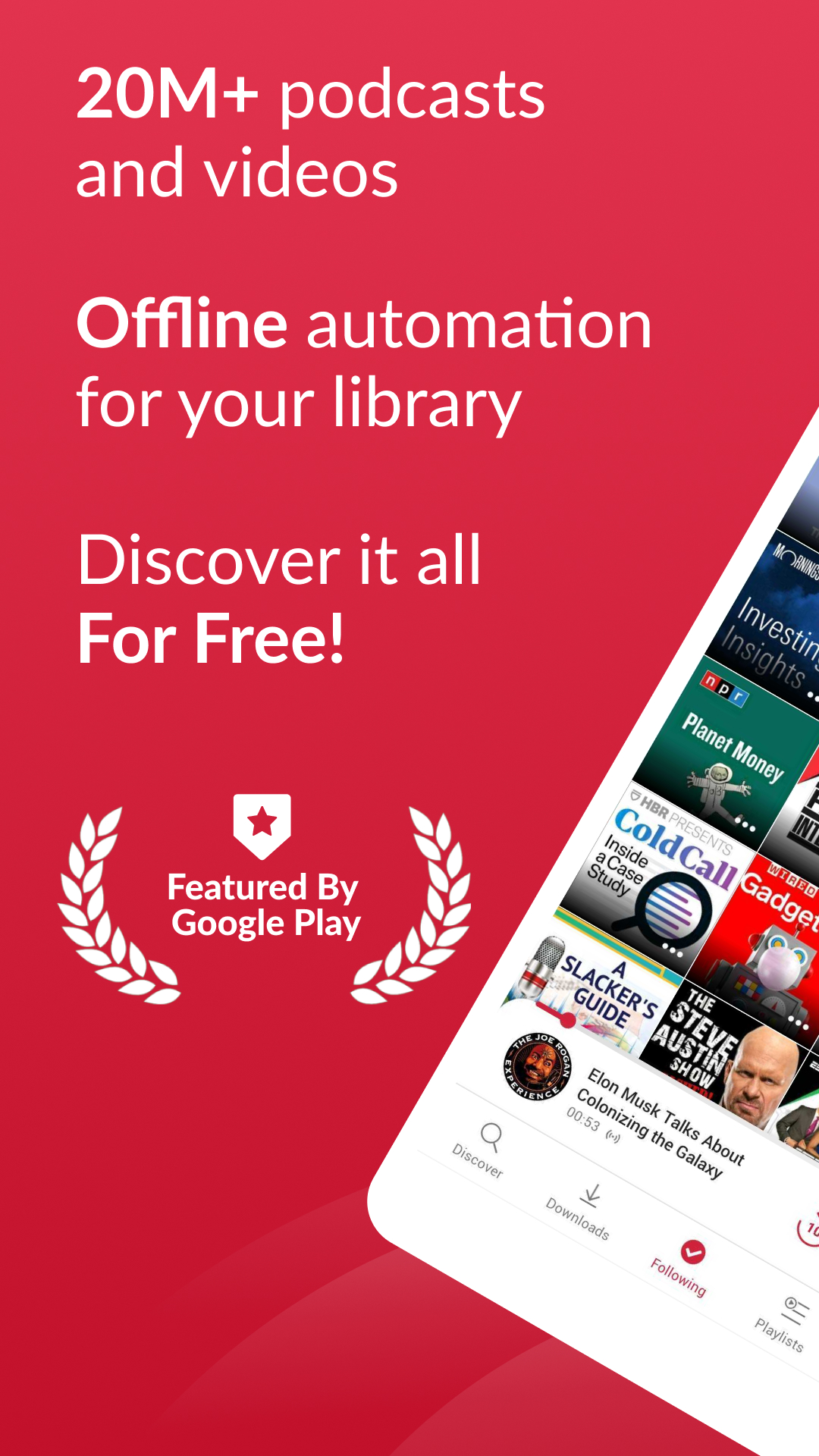 اسکرین شات 1 برنامه Offline Podcast App: Player FM