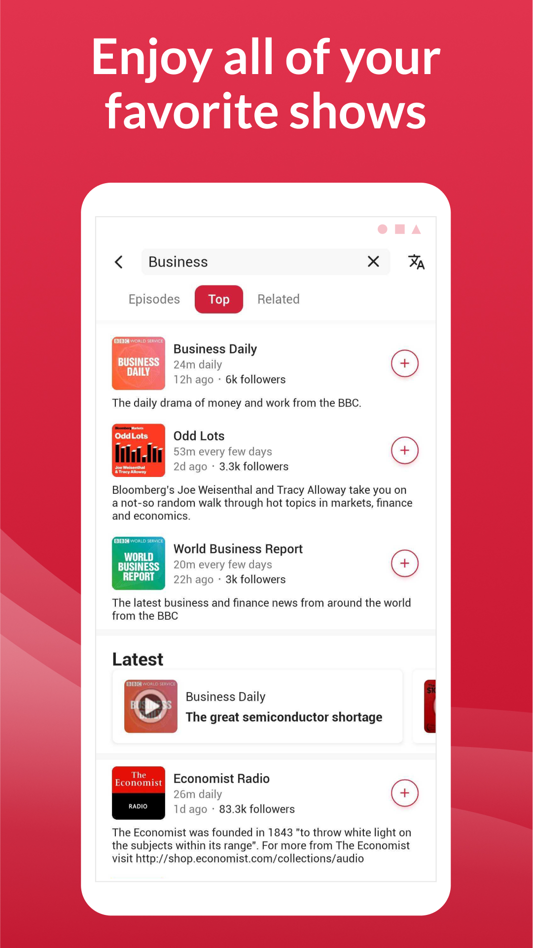 اسکرین شات 4 برنامه Offline Podcast App: Player FM