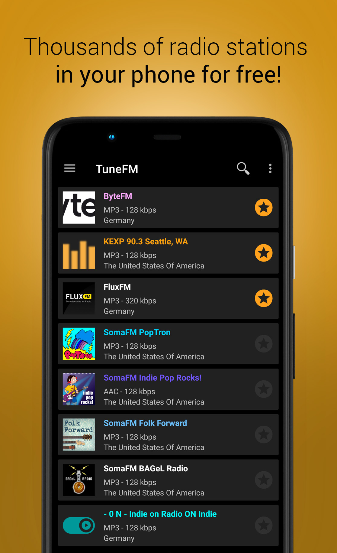 اسکرین شات 2 برنامه Internet Radio Player - TuneFm