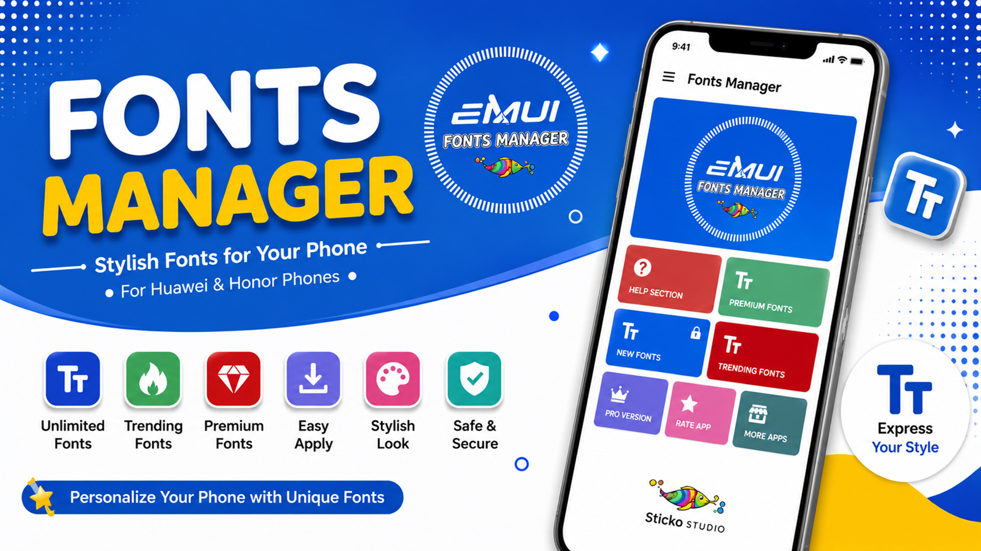 اسکرین شات 1 برنامه Font Manager for Huawei/Emui