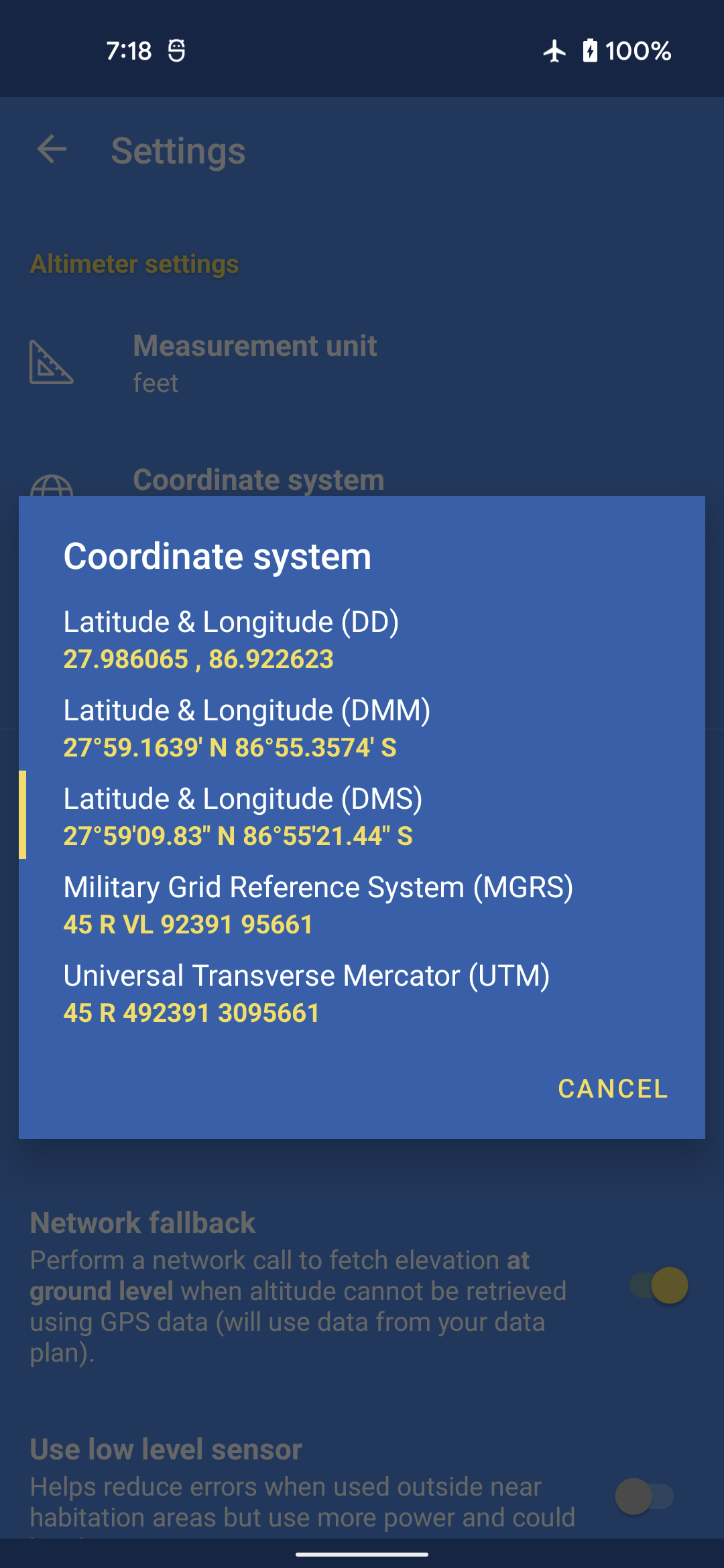 اسکرین شات 5 برنامه Altimeter