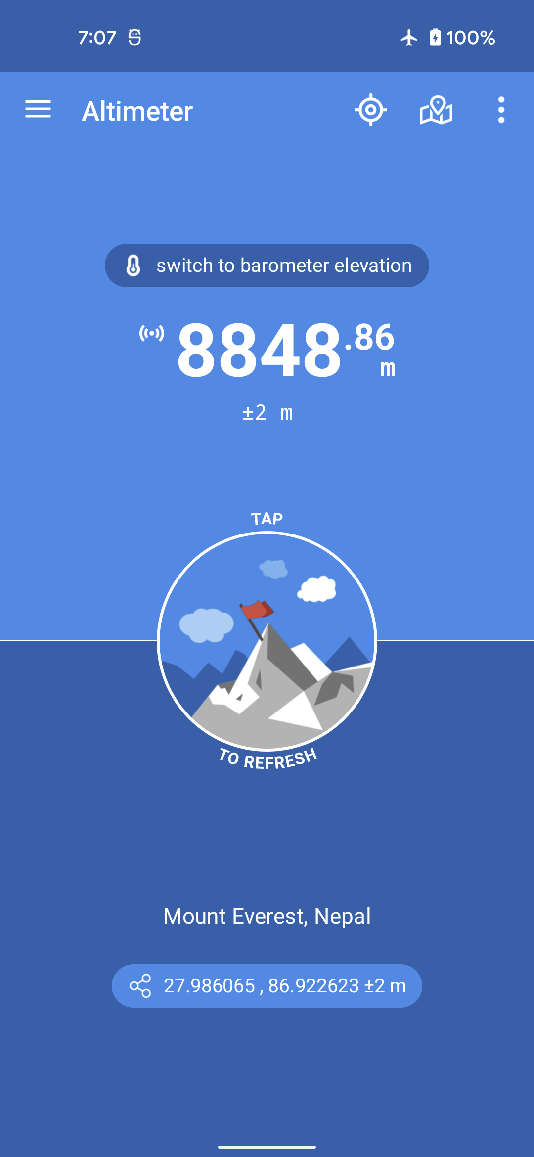 اسکرین شات 1 برنامه Altimeter