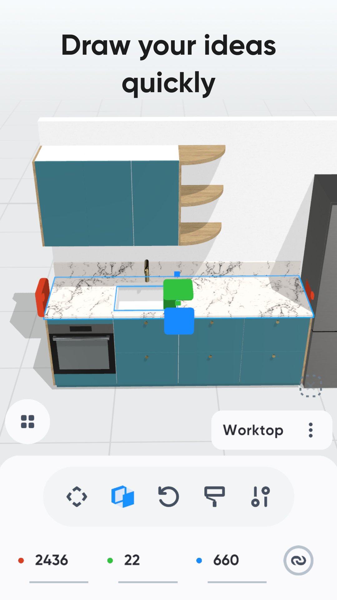 اسکرین شات 2 برنامه Moblo - 3D Furniture Design