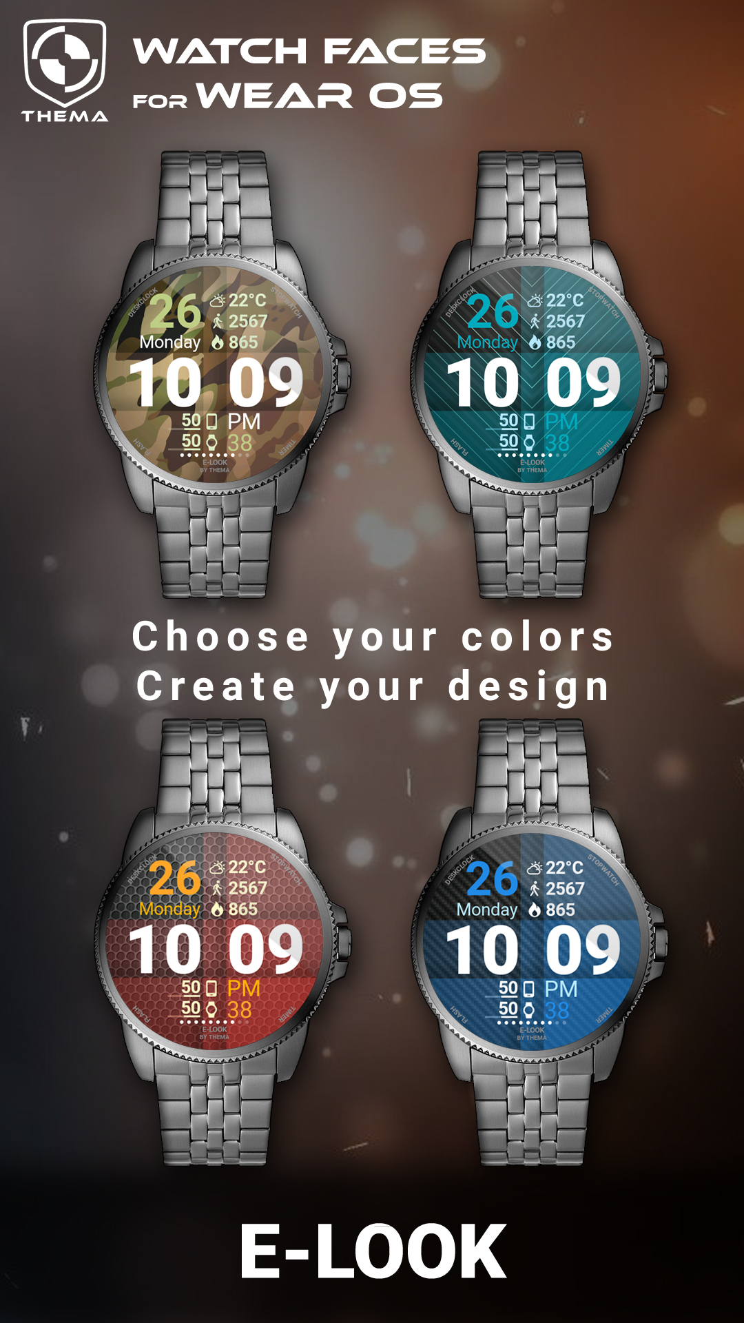 اسکرین شات 2 برنامه E-Look Watch Face