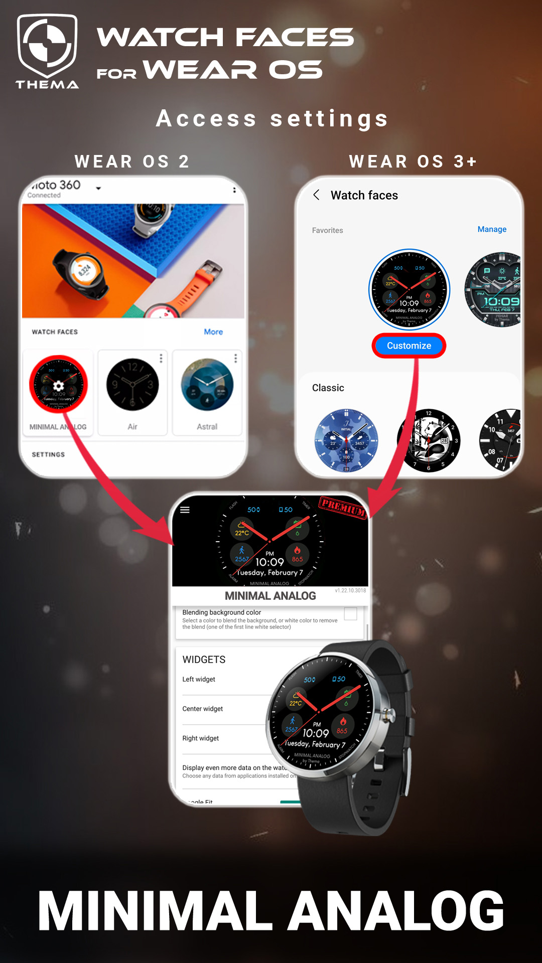 اسکرین شات 7 برنامه Minimal Analog Watch Face