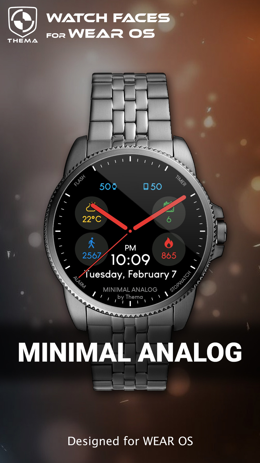 اسکرین شات 1 برنامه Minimal Analog Watch Face
