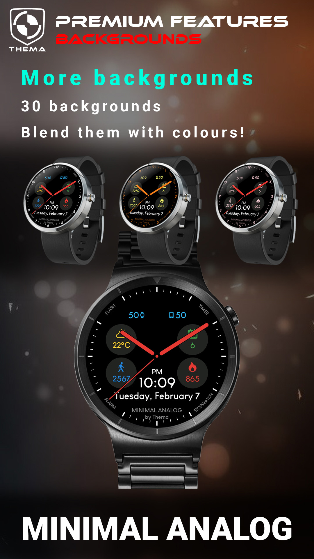 اسکرین شات 6 برنامه Minimal Analog Watch Face