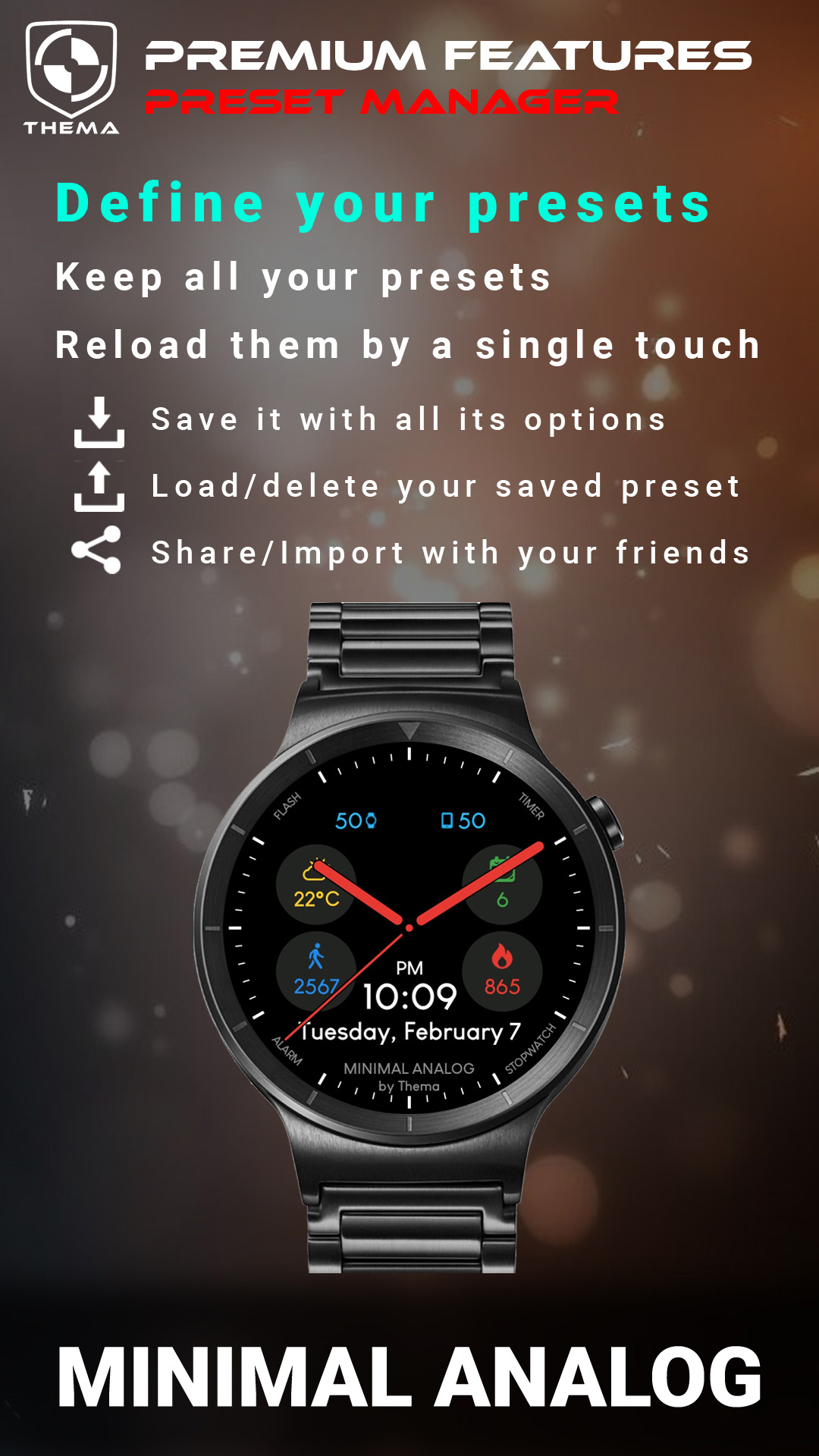 اسکرین شات 5 برنامه Minimal Analog Watch Face
