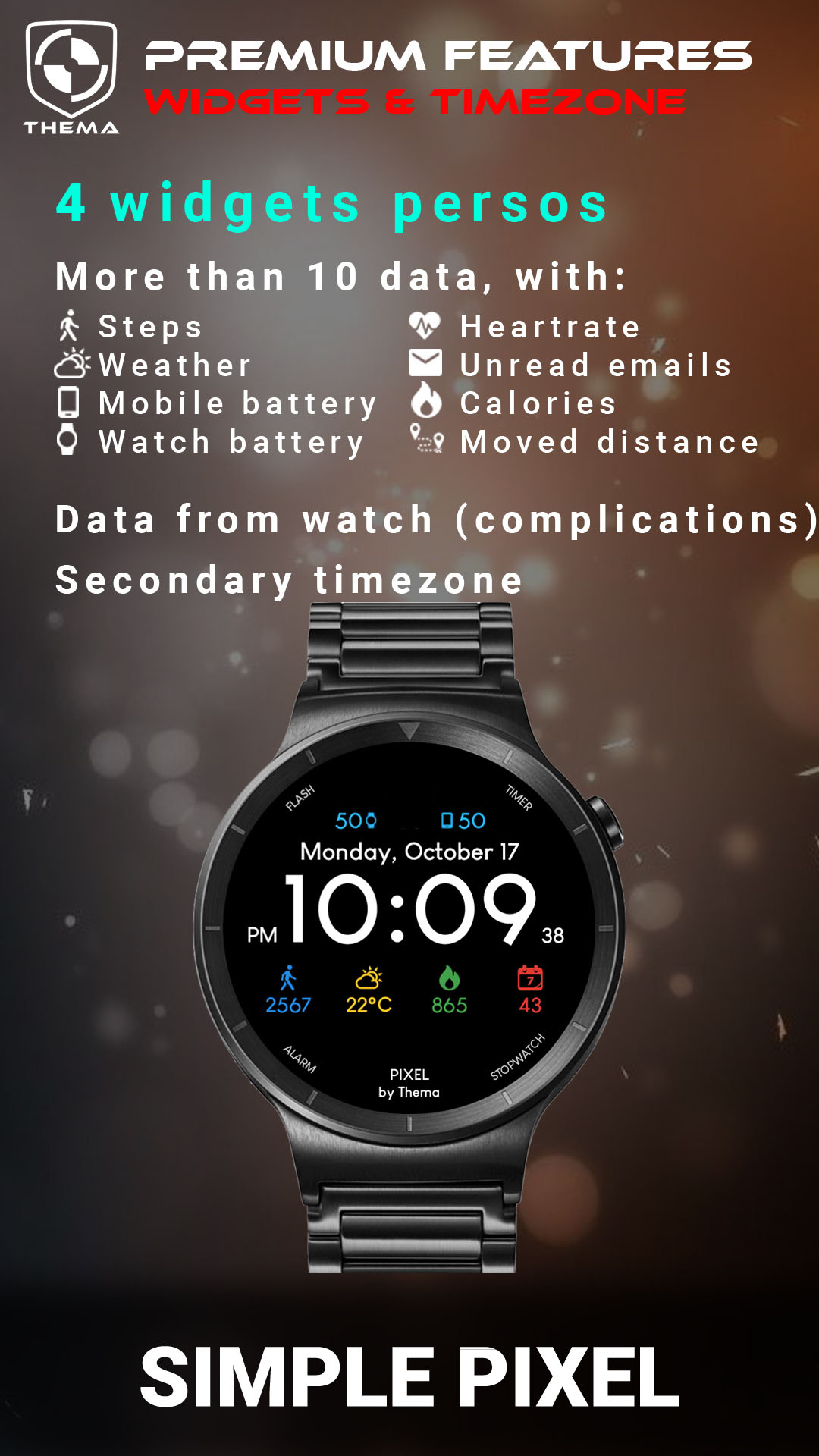اسکرین شات 4 برنامه Simple Pixel Watch Face