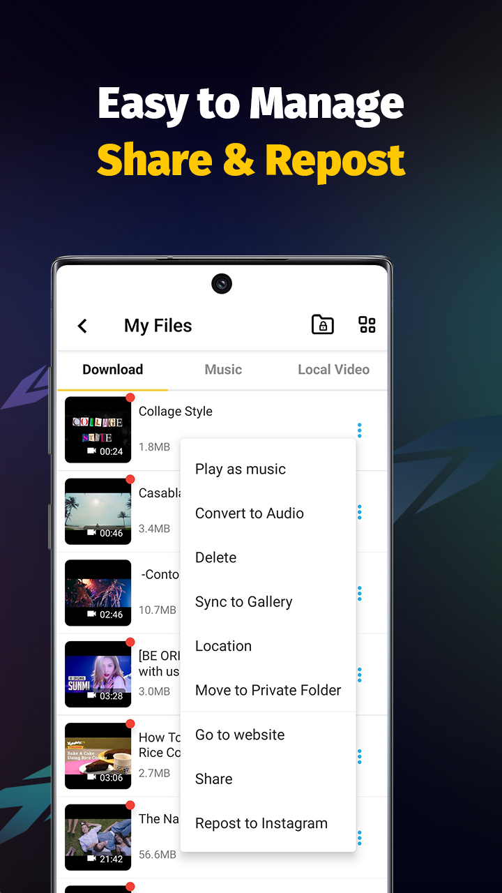 اسکرین شات 6 برنامه Video Downloader - Save Videos