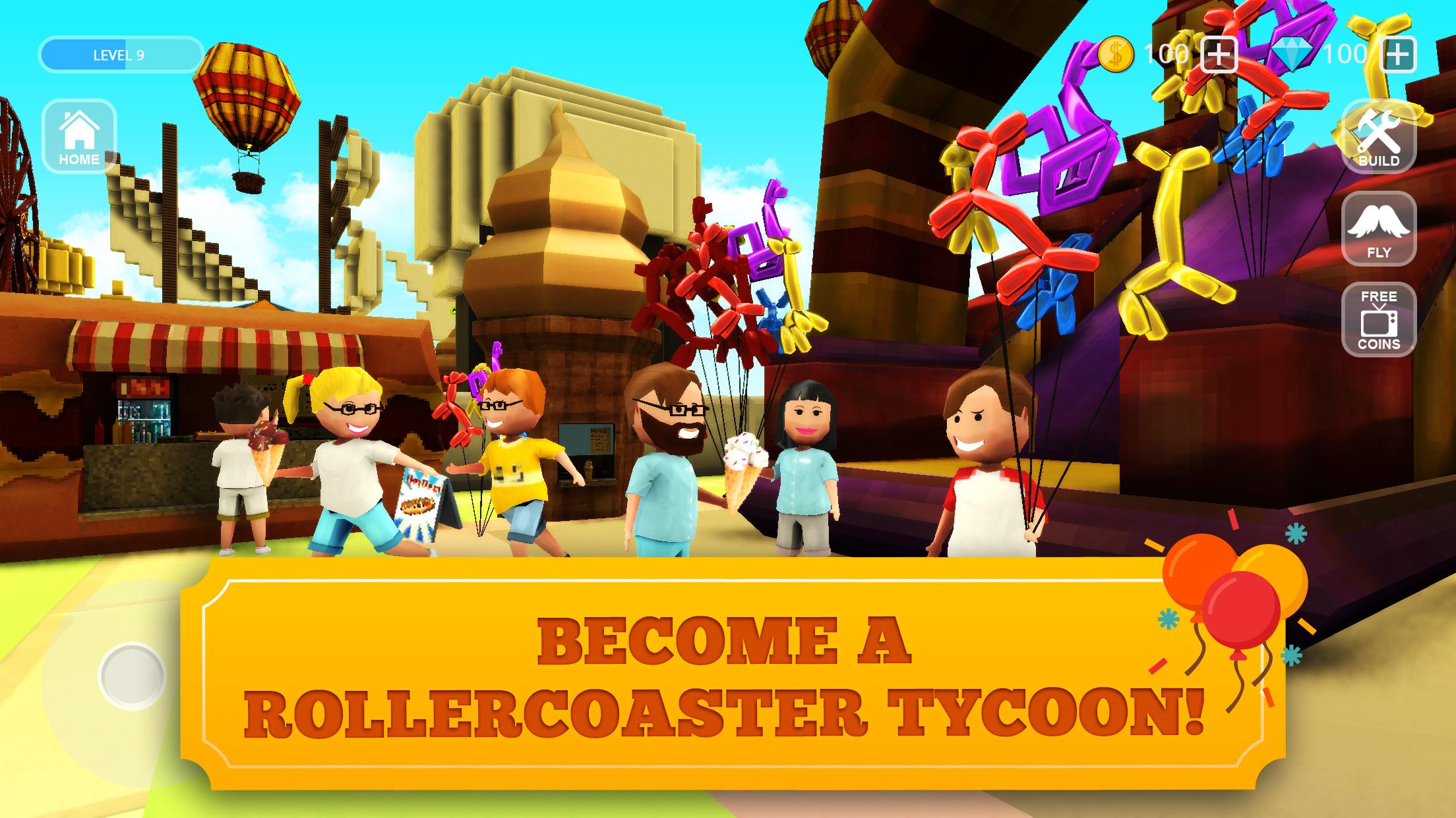 اسکرین شات 3 بازی Roller Coaster Craft: Blocky Building & RCT Games
