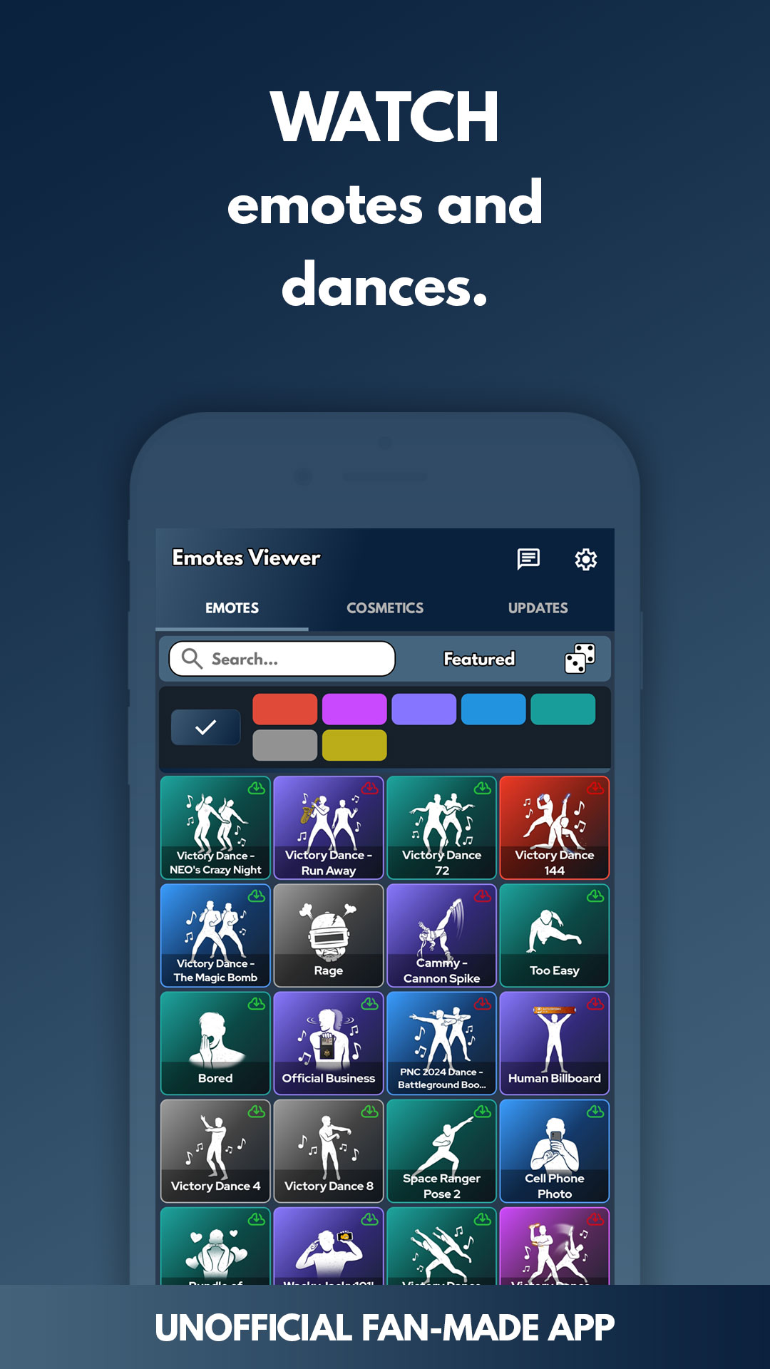 اسکرین شات 1 برنامه Emotes Viewer for PUBG